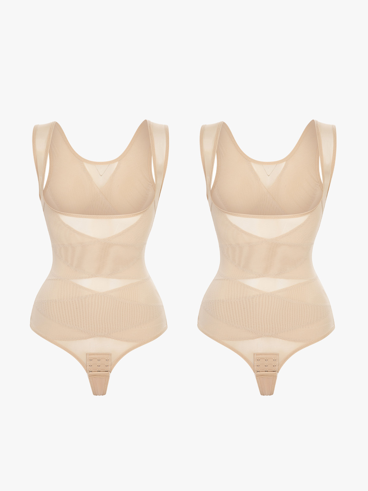 Mesh Invisible Tummy Control Thong Bodysuit Bundle