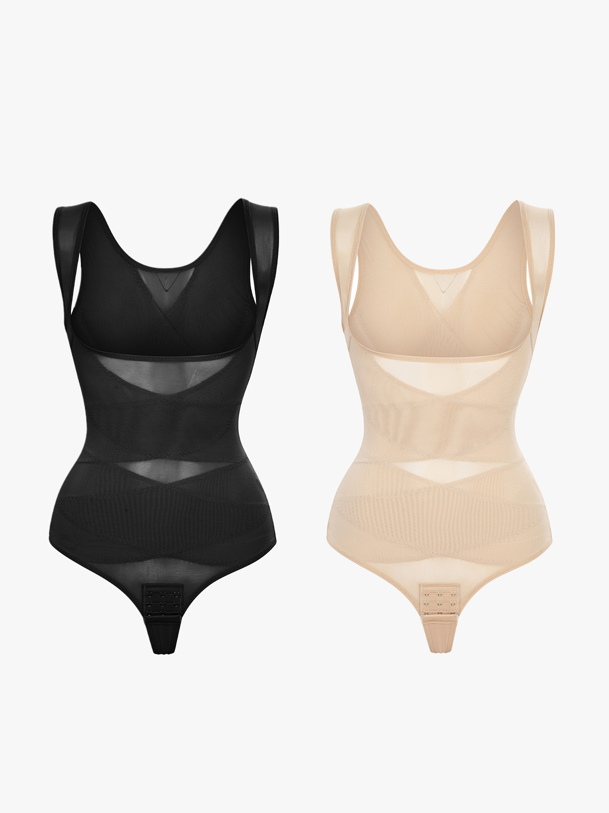 Mesh Invisible Tummy Control Thong Bodysuit Bundle