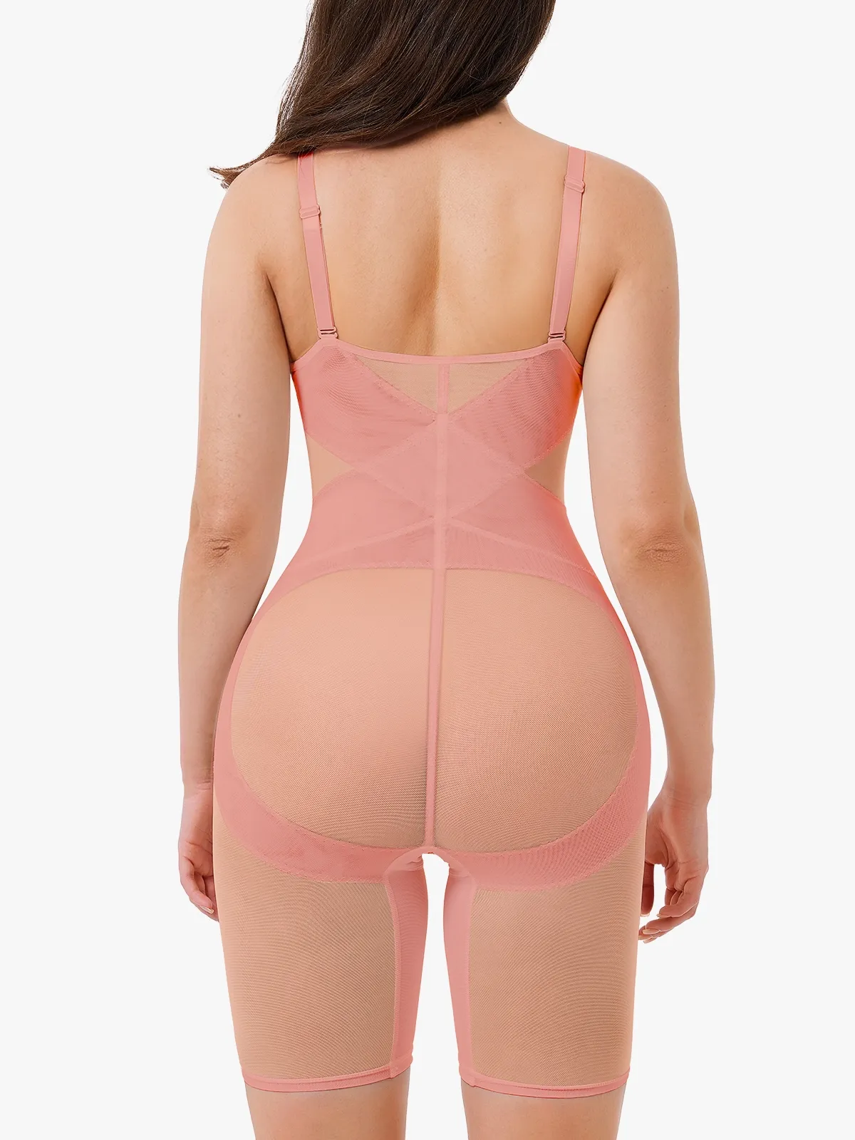 V Neck Comfortable Breathable Mesh Invisible Tummy Control Bodysuit