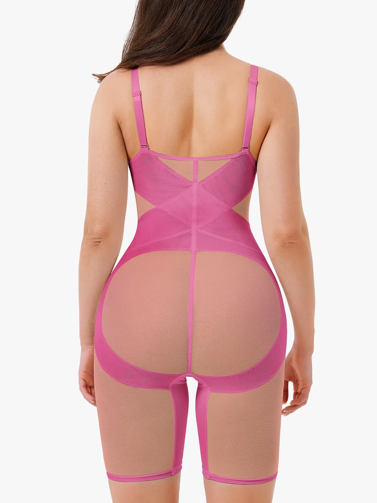 V Neck Comfortable Breathable Mesh Invisible Tummy Control Bodysuit