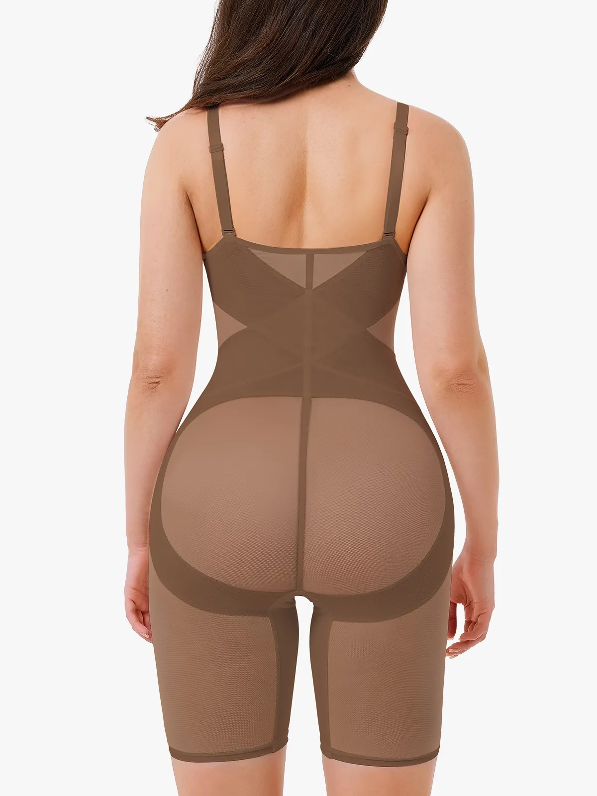 V Neck Comfortable Breathable Mesh Invisible Tummy Control Bodysuit