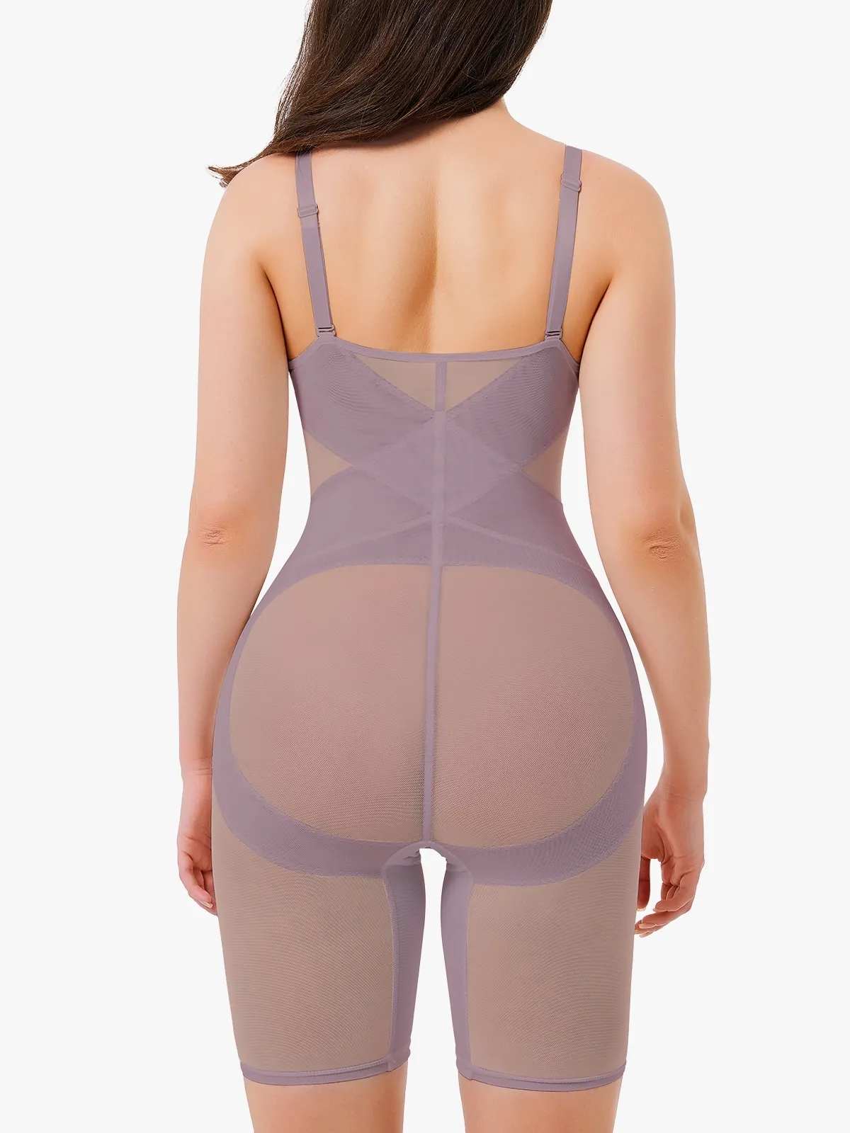 V Neck Comfortable Breathable Mesh Invisible Tummy Control Bodysuit