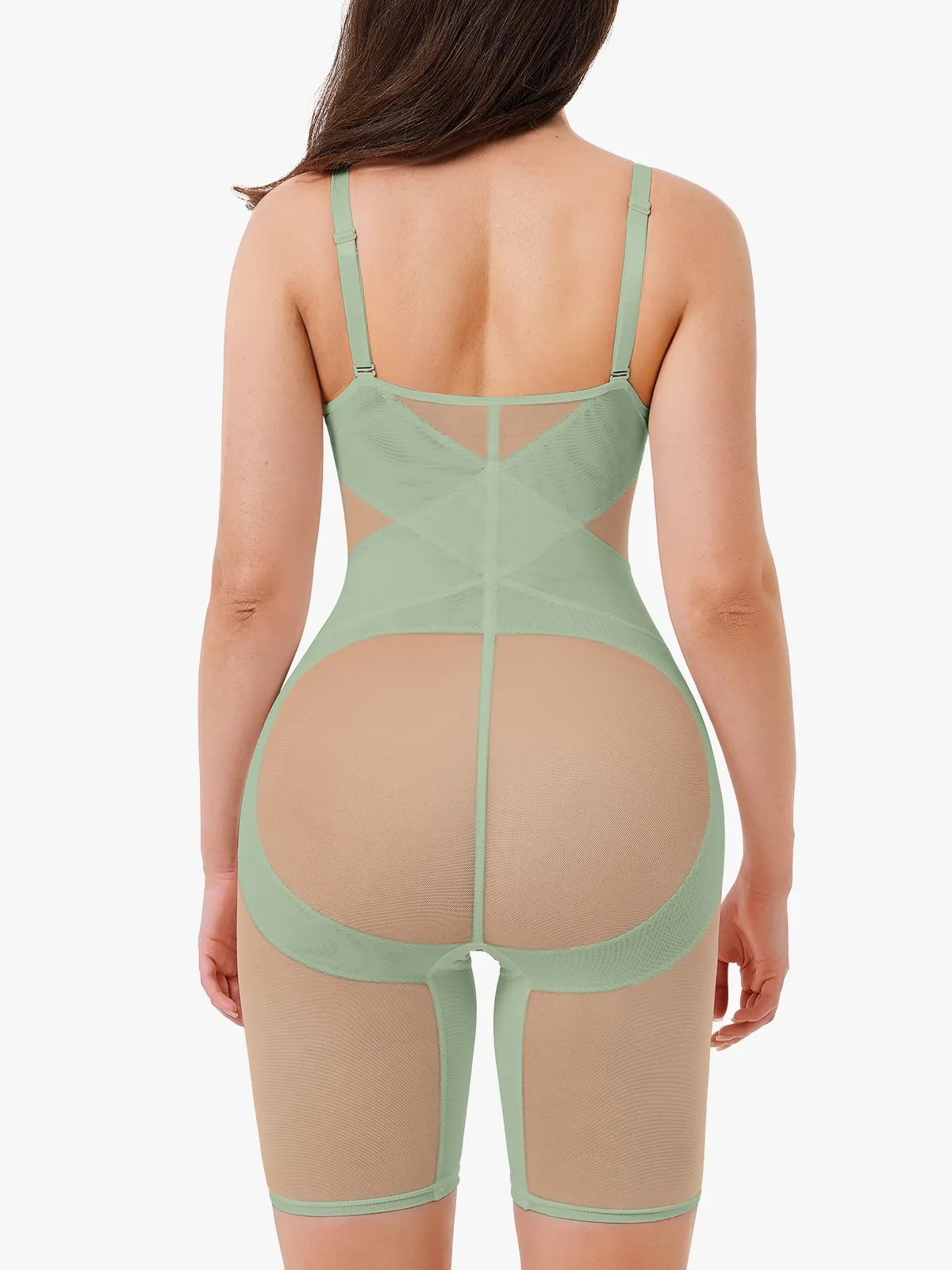 V Neck Comfortable Breathable Mesh Invisible Tummy Control Bodysuit