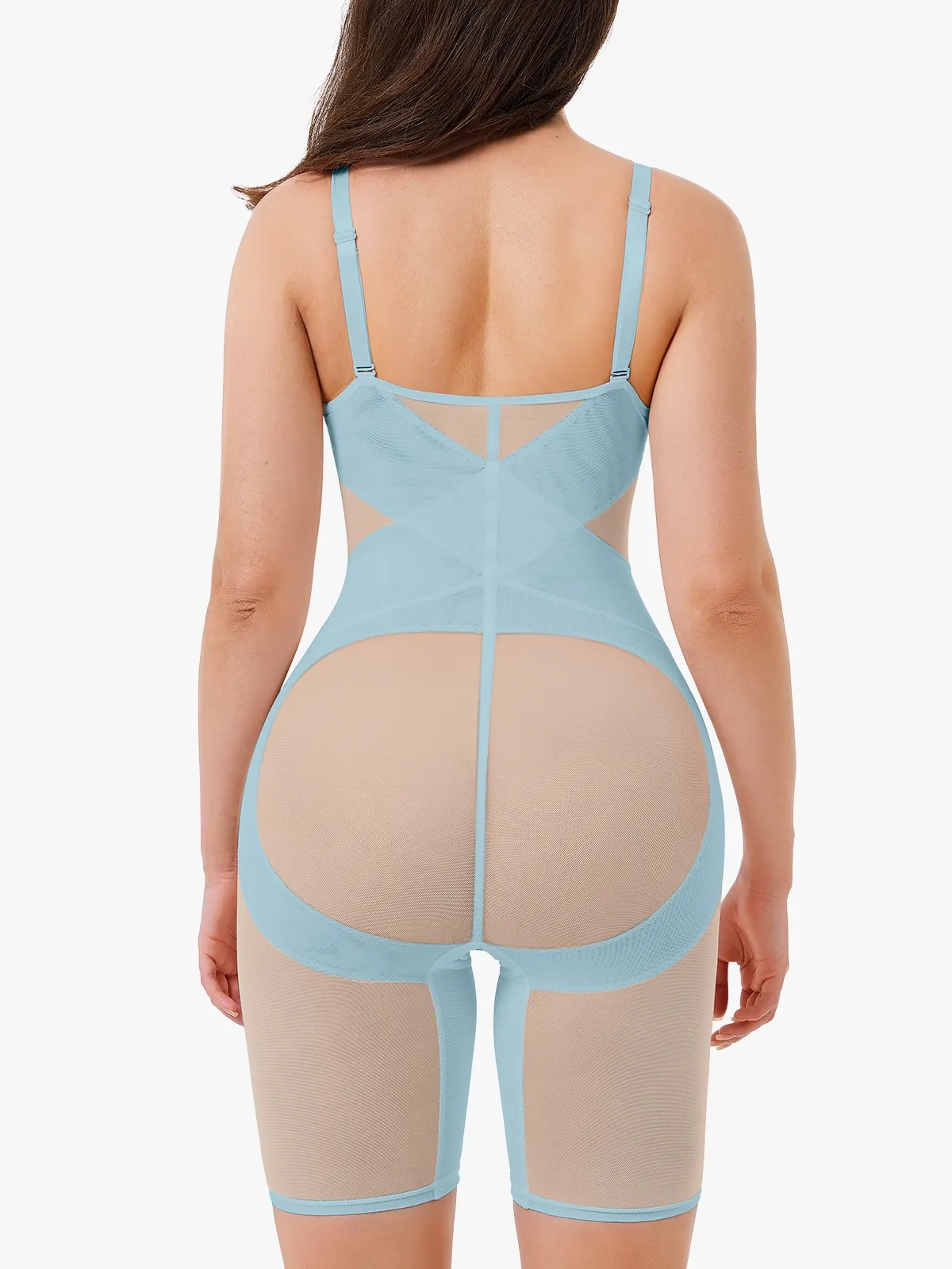 V Neck Comfortable Breathable Mesh Invisible Tummy Control Bodysuit