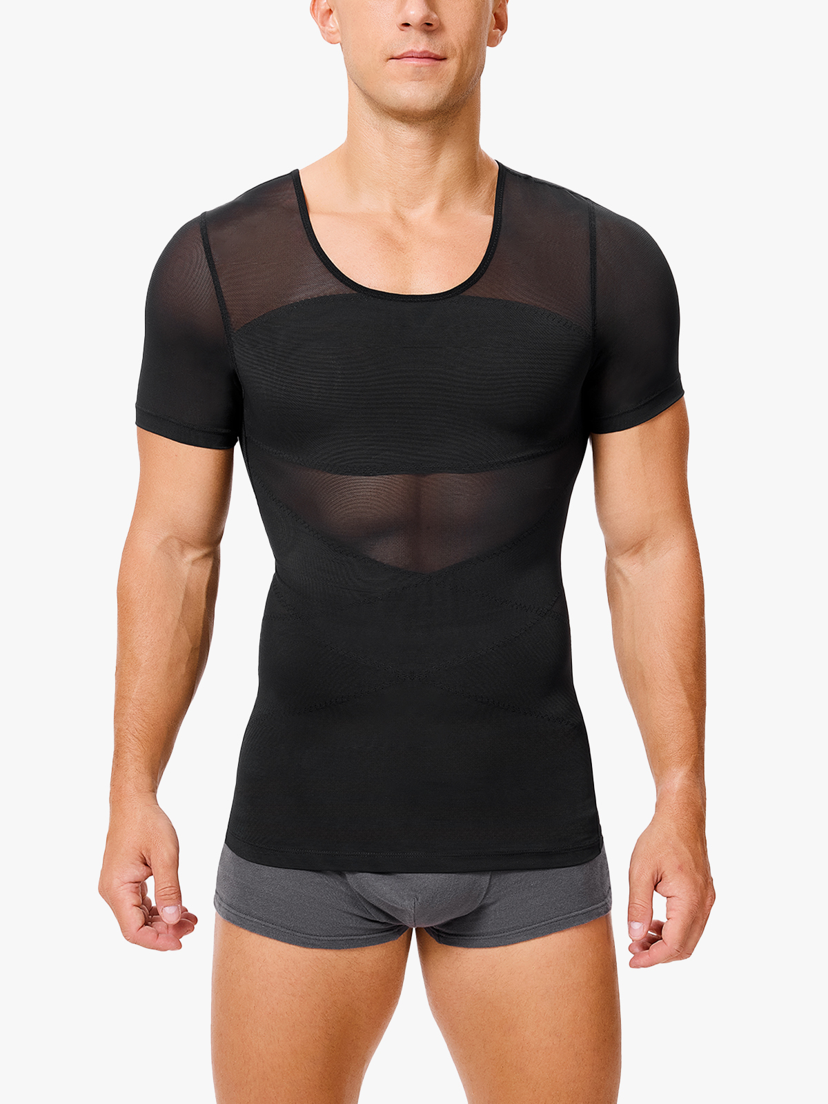 Mesh Tummy Control Compression Top-Brabic