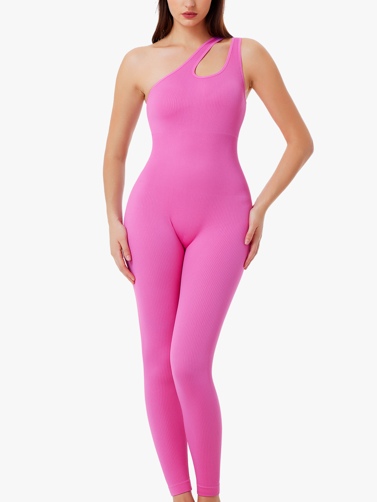 Cutout One Shoulder Sleeveless Bodysuit