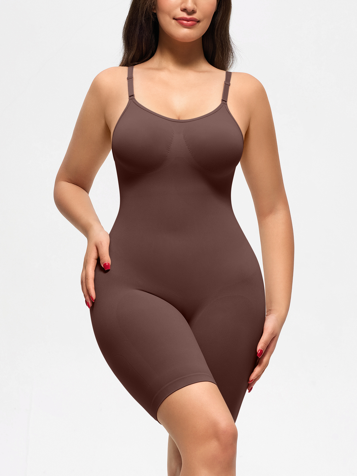 Tummy Control Faja Seamless Sculpting Bodysuit Mid Thigh Shapewear