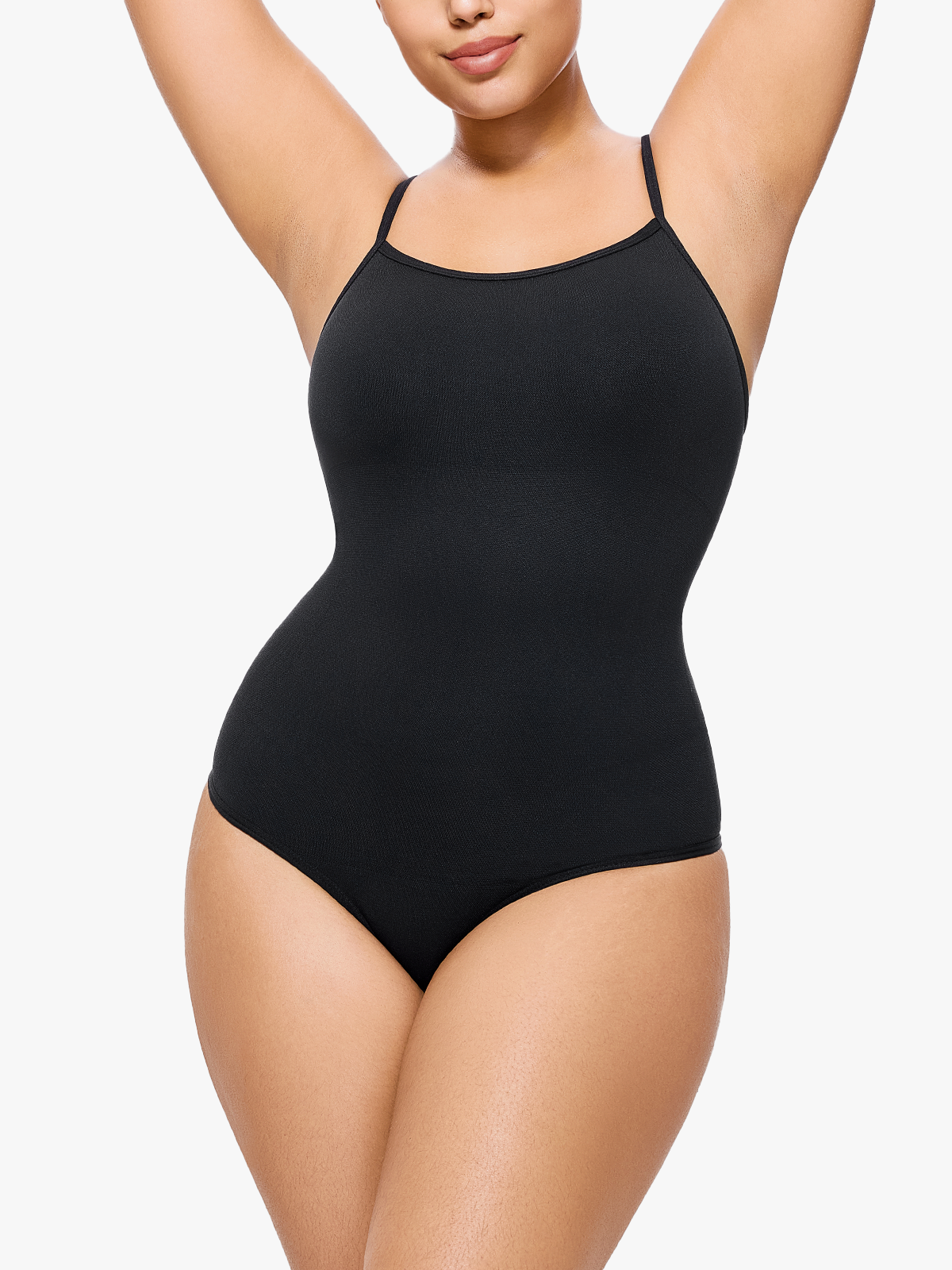 Seamless Square Neck Full Body Shaper Camisole Thong Bodysuit-Brabic