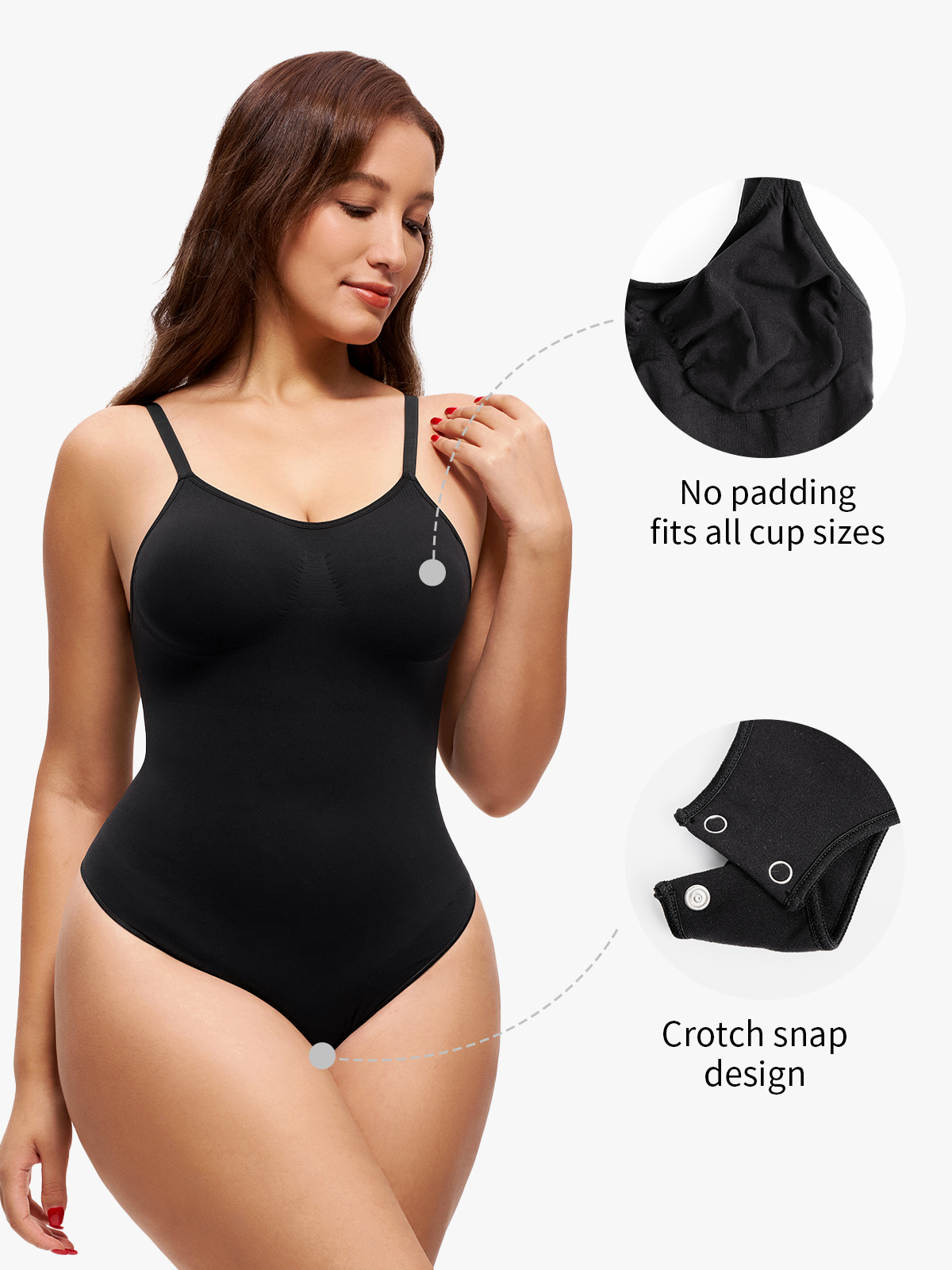 Stylish Backless Thong Design Bodysuit Seamless Sexy Skinny Straps