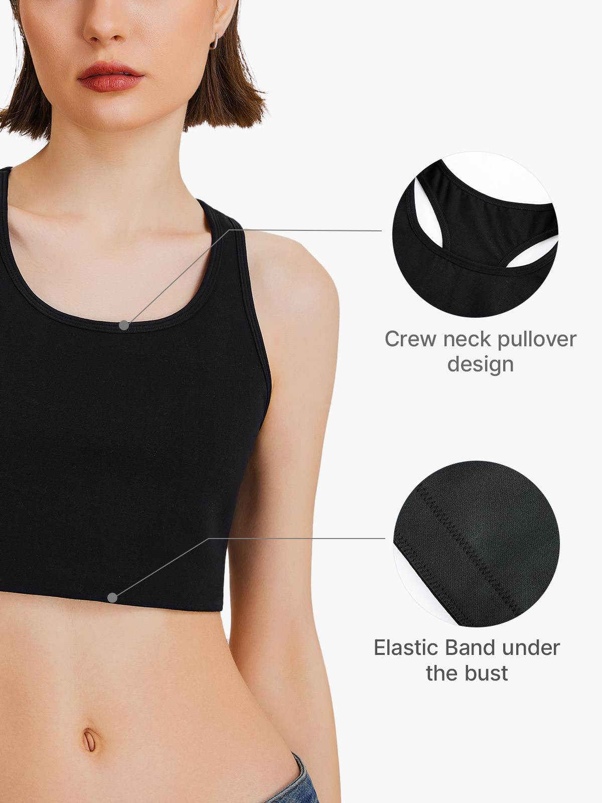 FTM Compression Racerback Binder Vest Trans Tomboy Half Tank Binder-Brabic