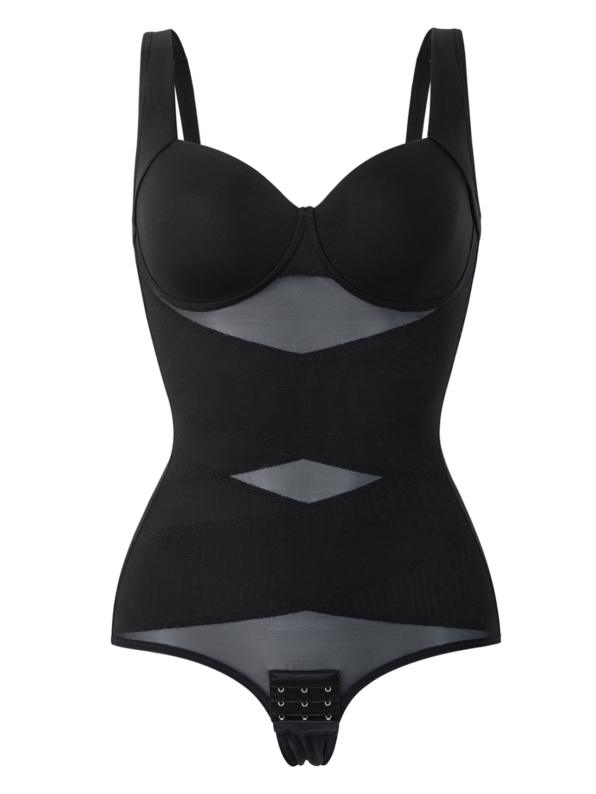 Mesh Wireless Tummy Control Brief Bodysuit