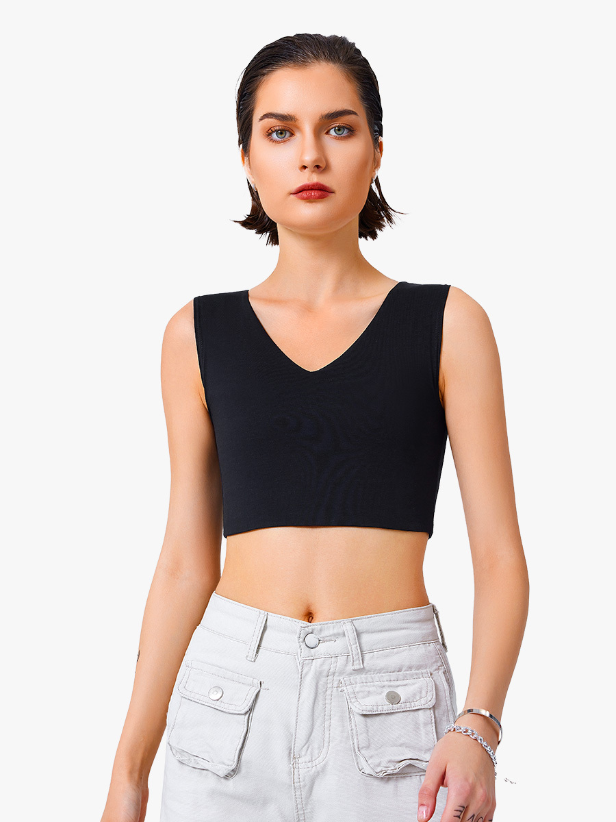V Neck Chest Flattening Binder Ftm Lesbian Tomboy Sports Bra Big Chest-Brabic