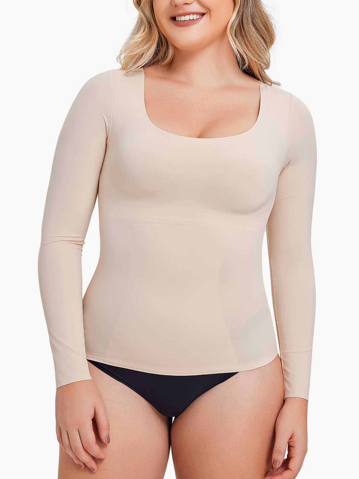 Round Neck Long Sleeve Top-Brabic