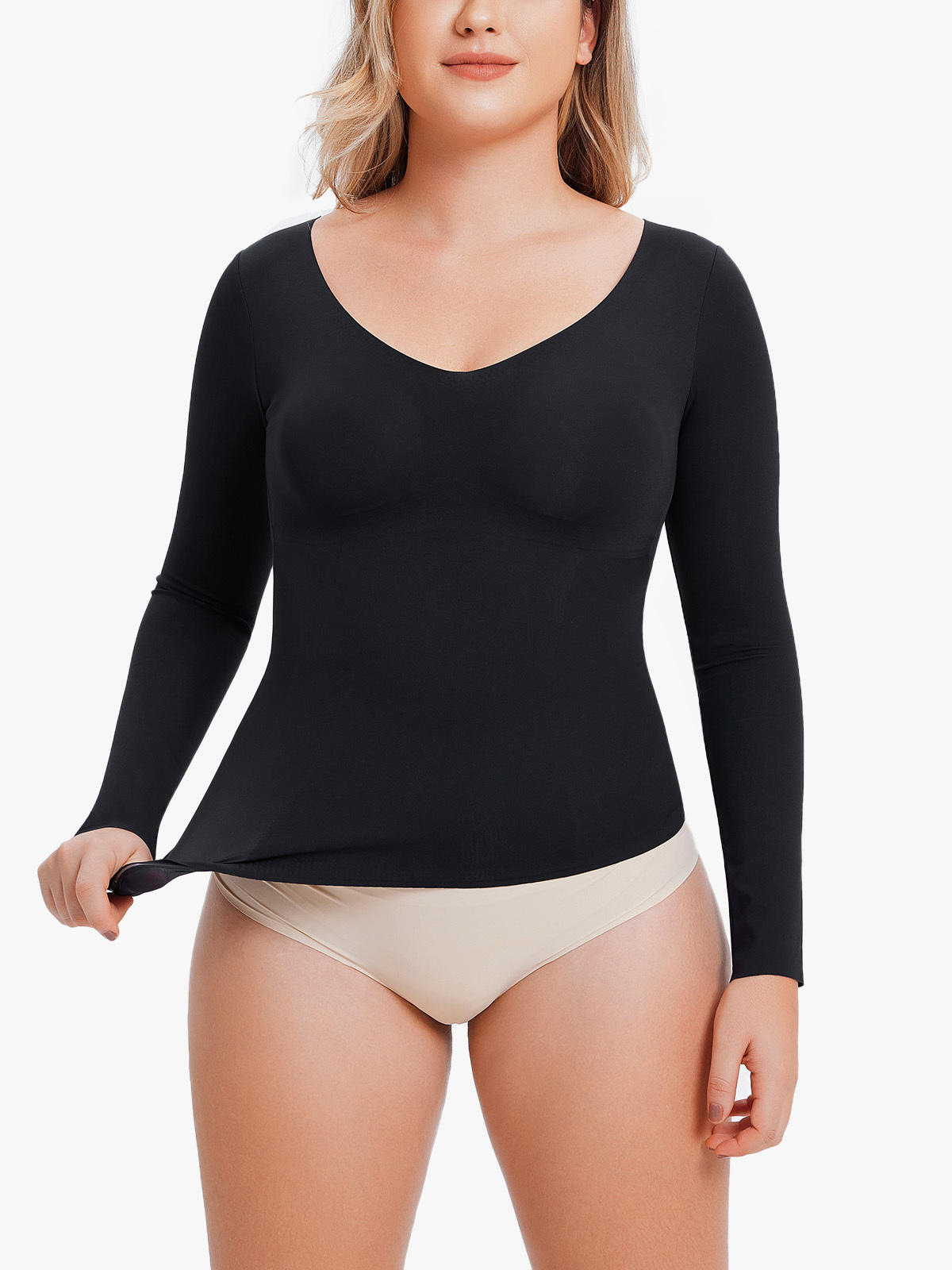 Seamless Elastic Anti-Slip Hem Tops-Brabic