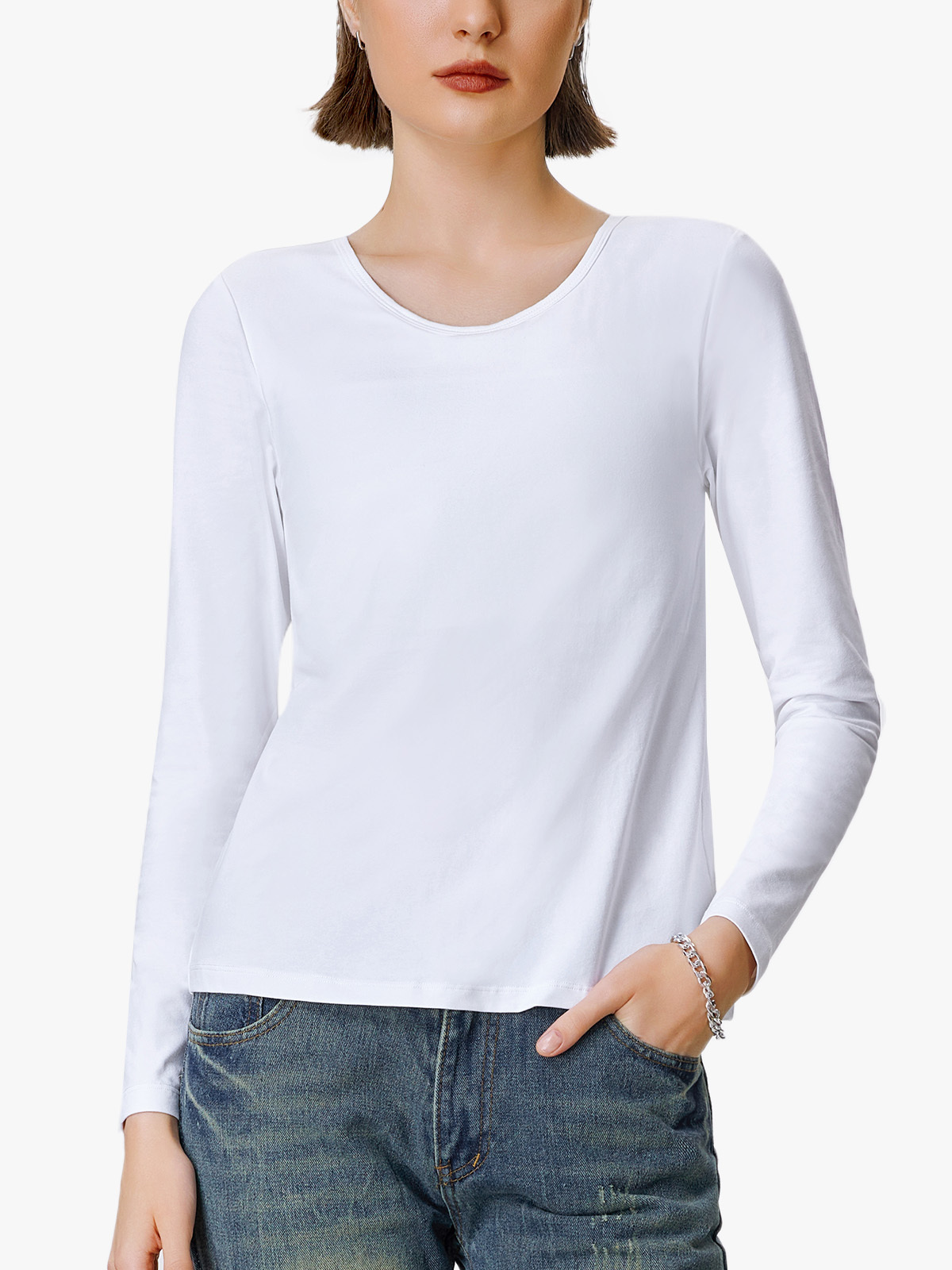 Long Sleeve Chest Binder FTM Trans Tomboy T-Shirt with Built-In Band-Brabic
