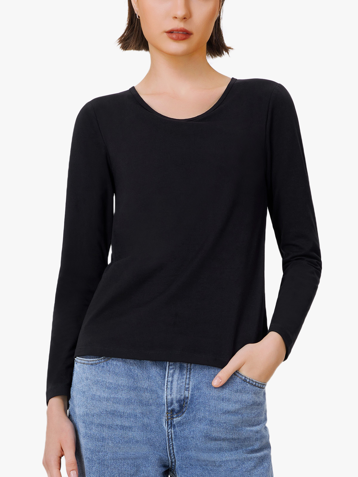 Long Sleeve Chest Binder FTM Trans Tomboy T-Shirt with Built-In Band-Brabic