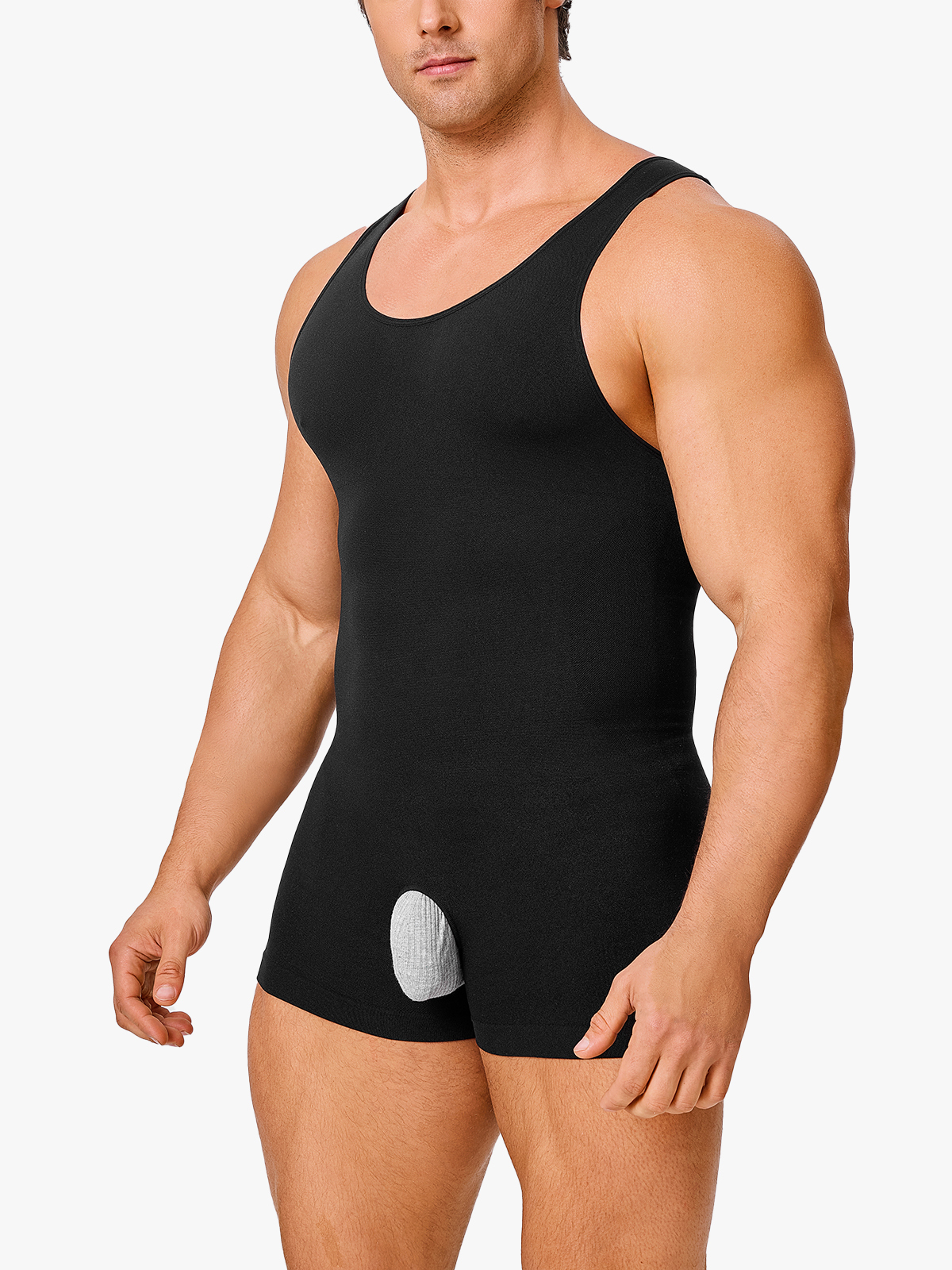 Seamless U Neck Tummy Control Crotch Opening Tank Bodysuit