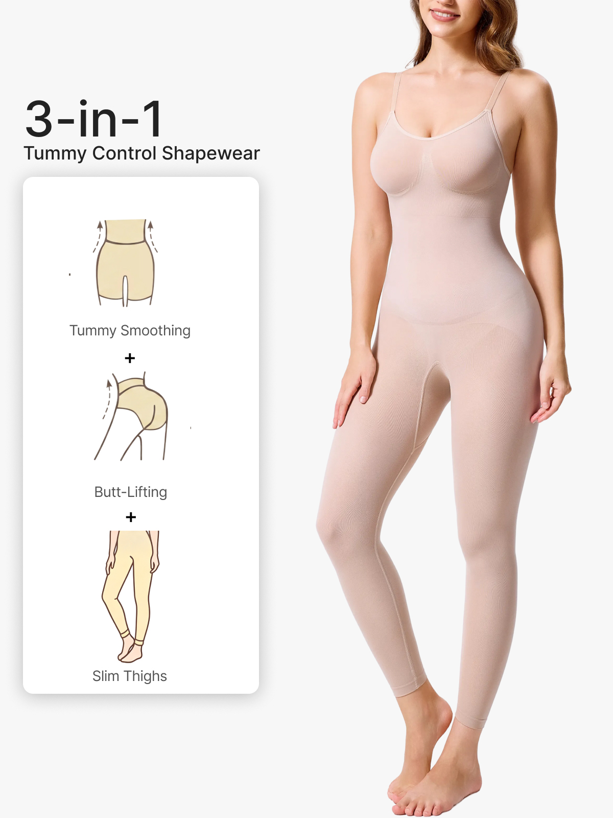 Backless Slimming Cami Thong Bodysuit