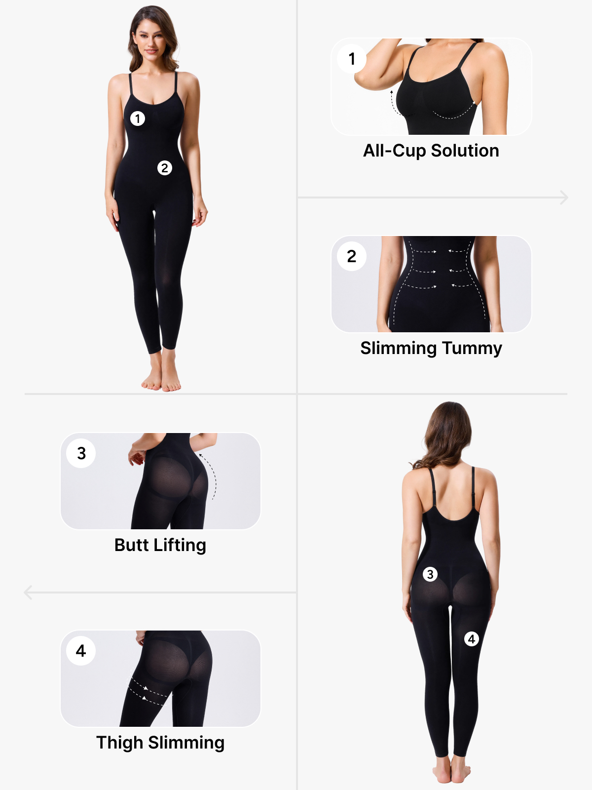 Backless Slimming Cami Thong Bodysuit