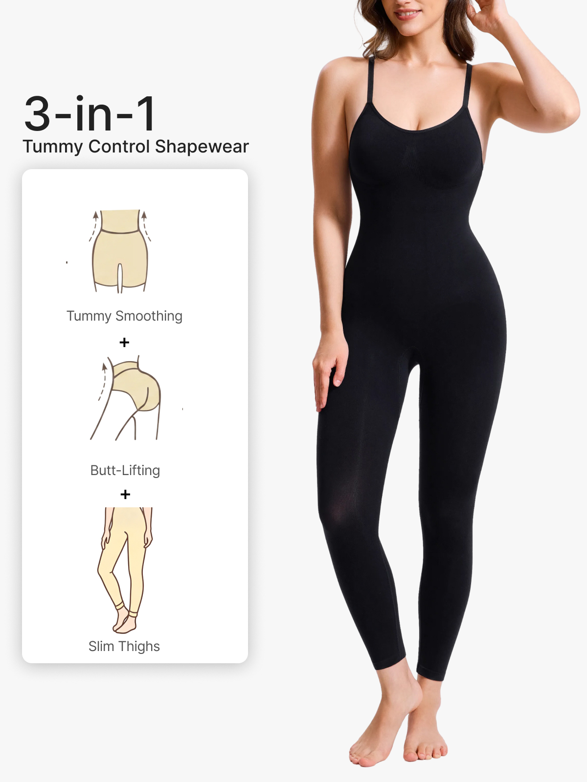 Backless Slimming Cami Thong Bodysuit