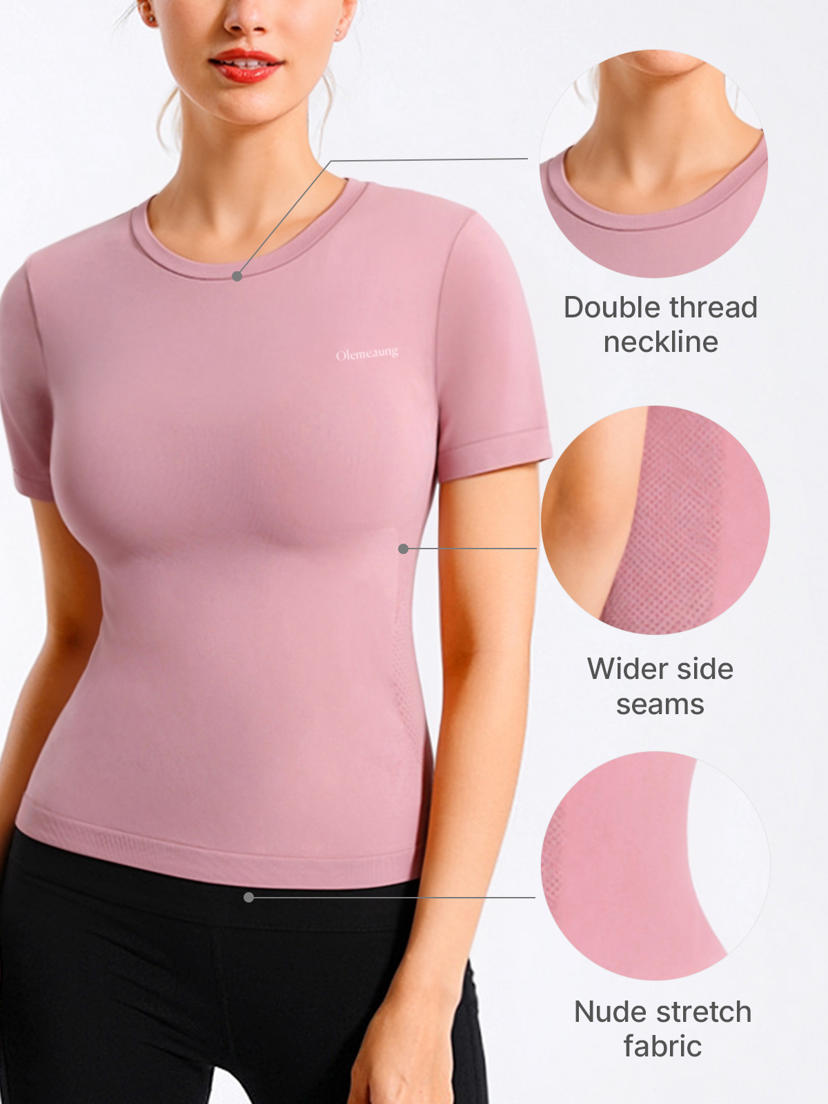 Breathable Stretchy Crew Neck Yoga Workout Top