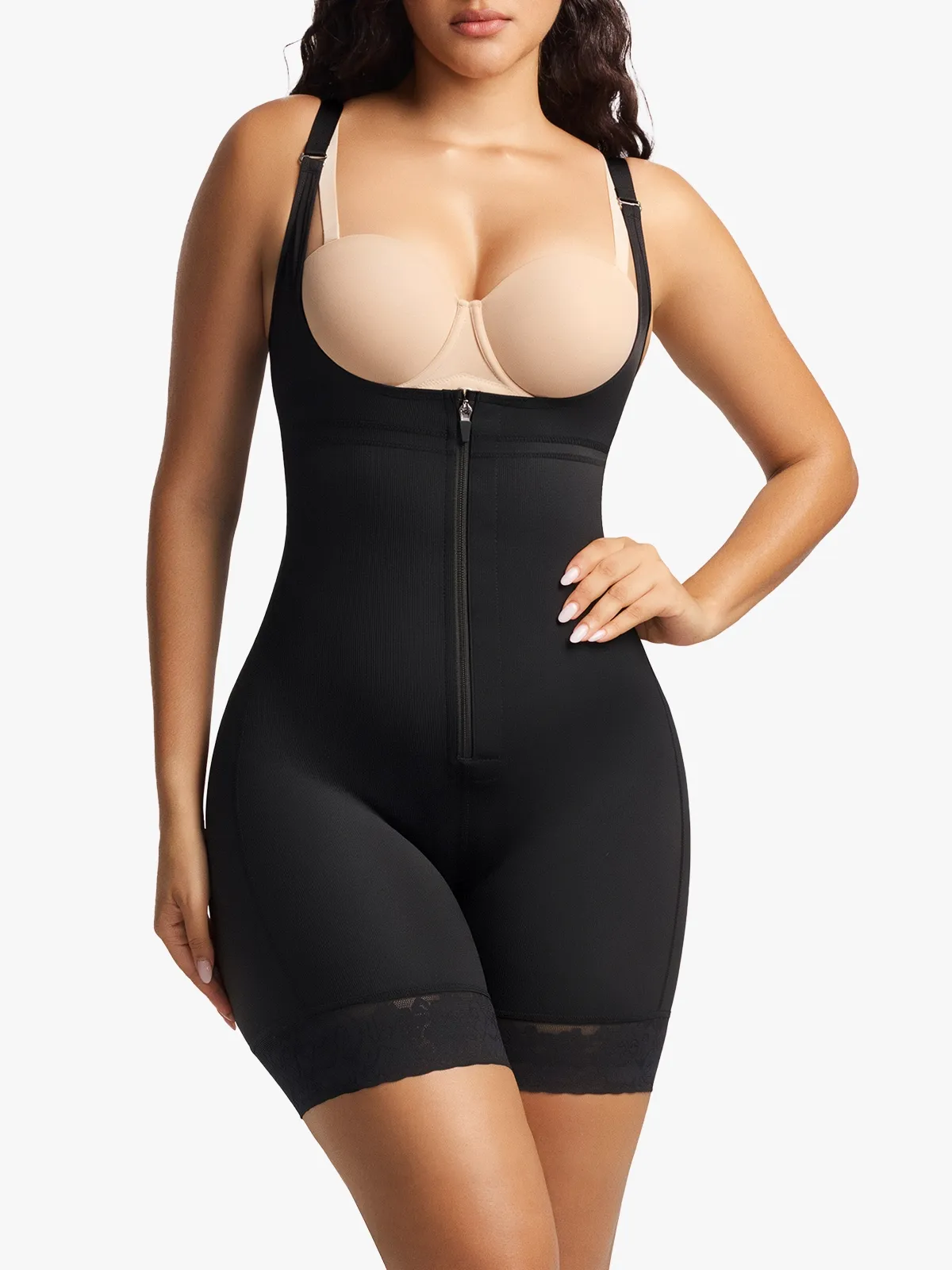 Open Bust Tummy Control Crotch Opening Brief Bodysuit