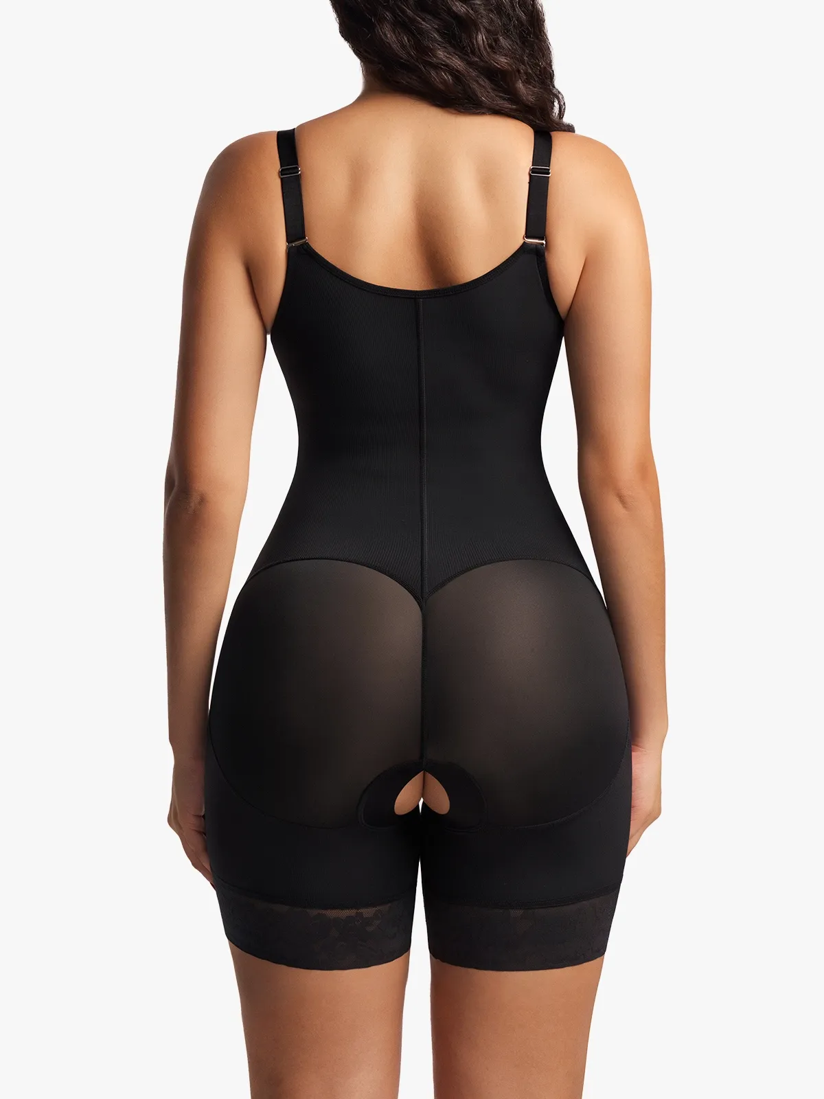 Open Bust Tummy Control Crotch Opening Mid Thigh Bodysuit
