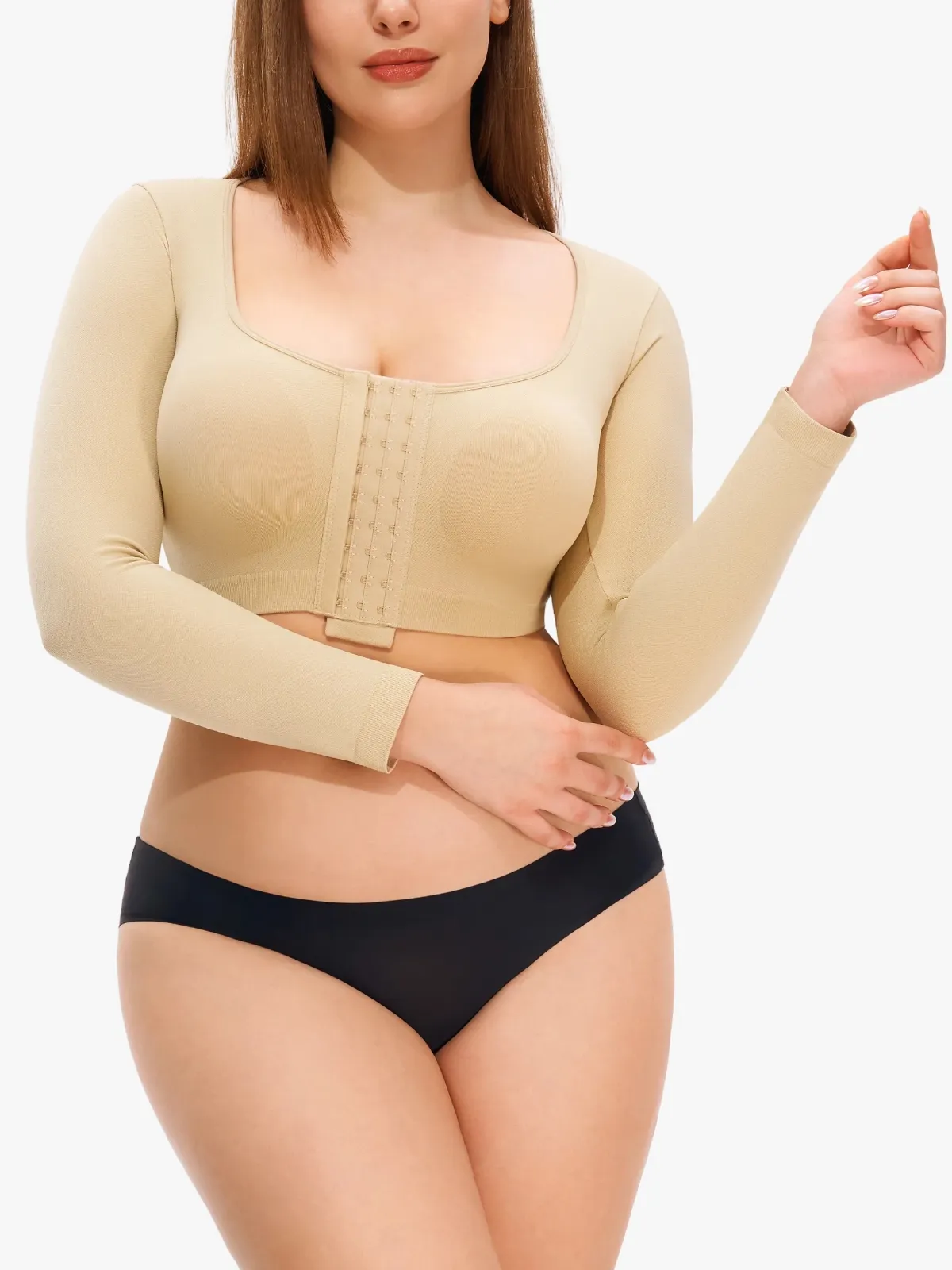 Front-Closure Arm Compression Long Sleeve Top