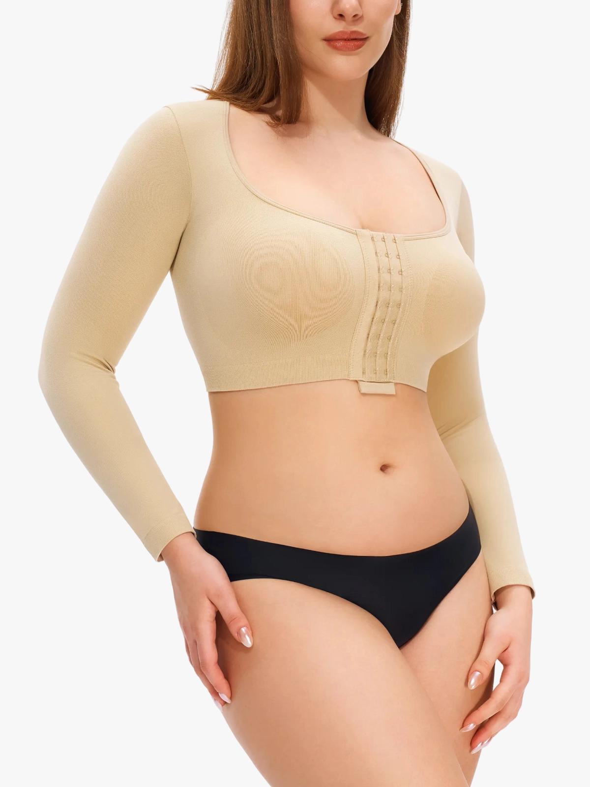 Front-Closure Arm Compression Long Sleeve Top