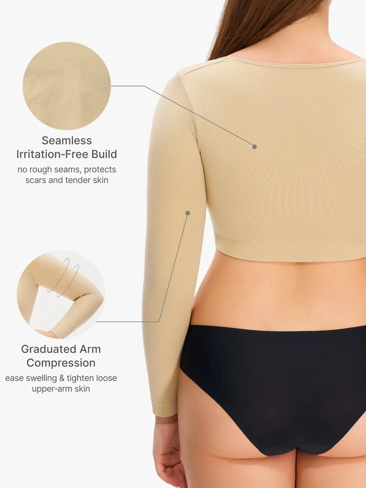 Front-Closure Arm Compression Long Sleeve Top