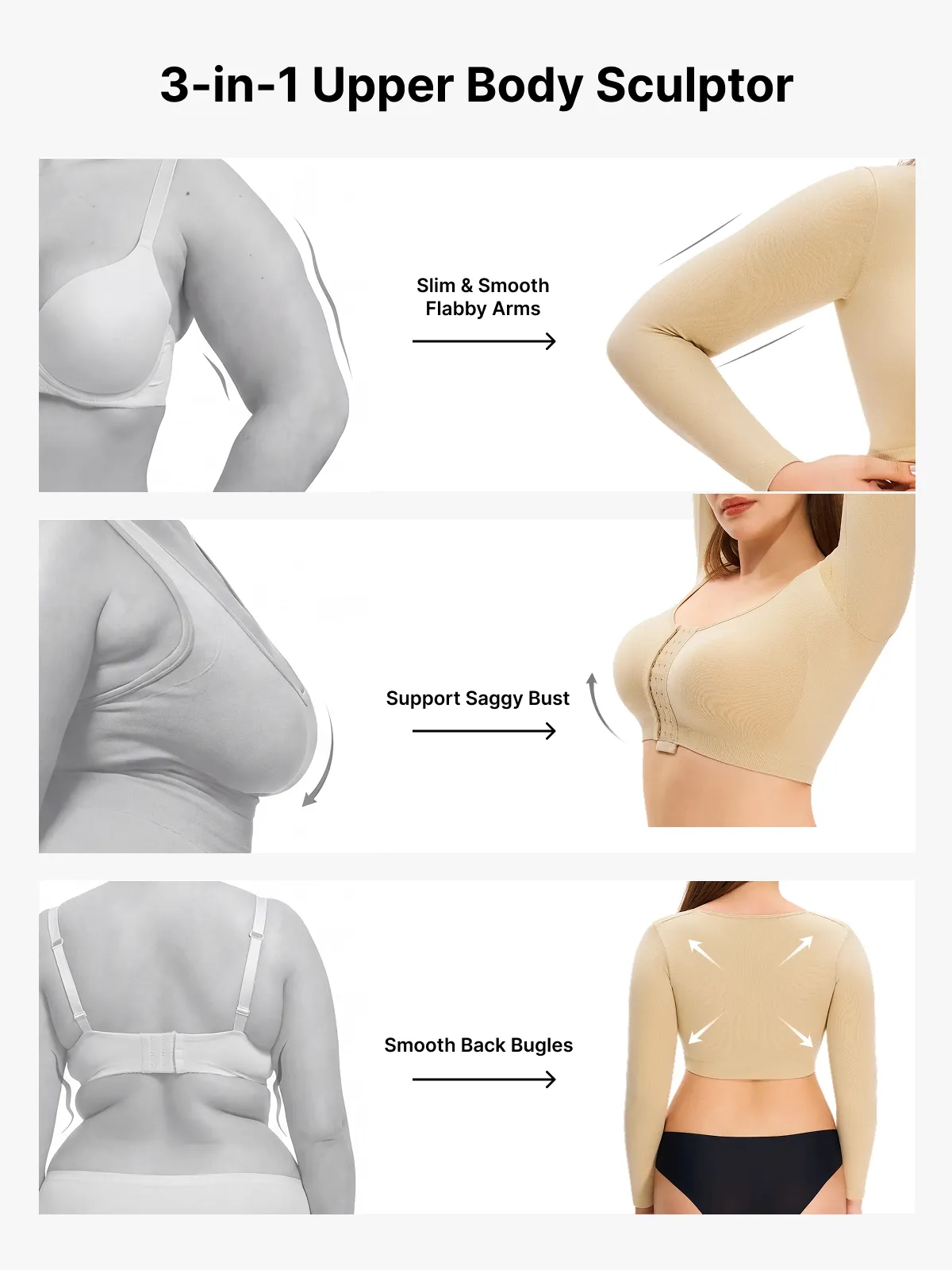 Front-Closure Arm Compression Long Sleeve Top
