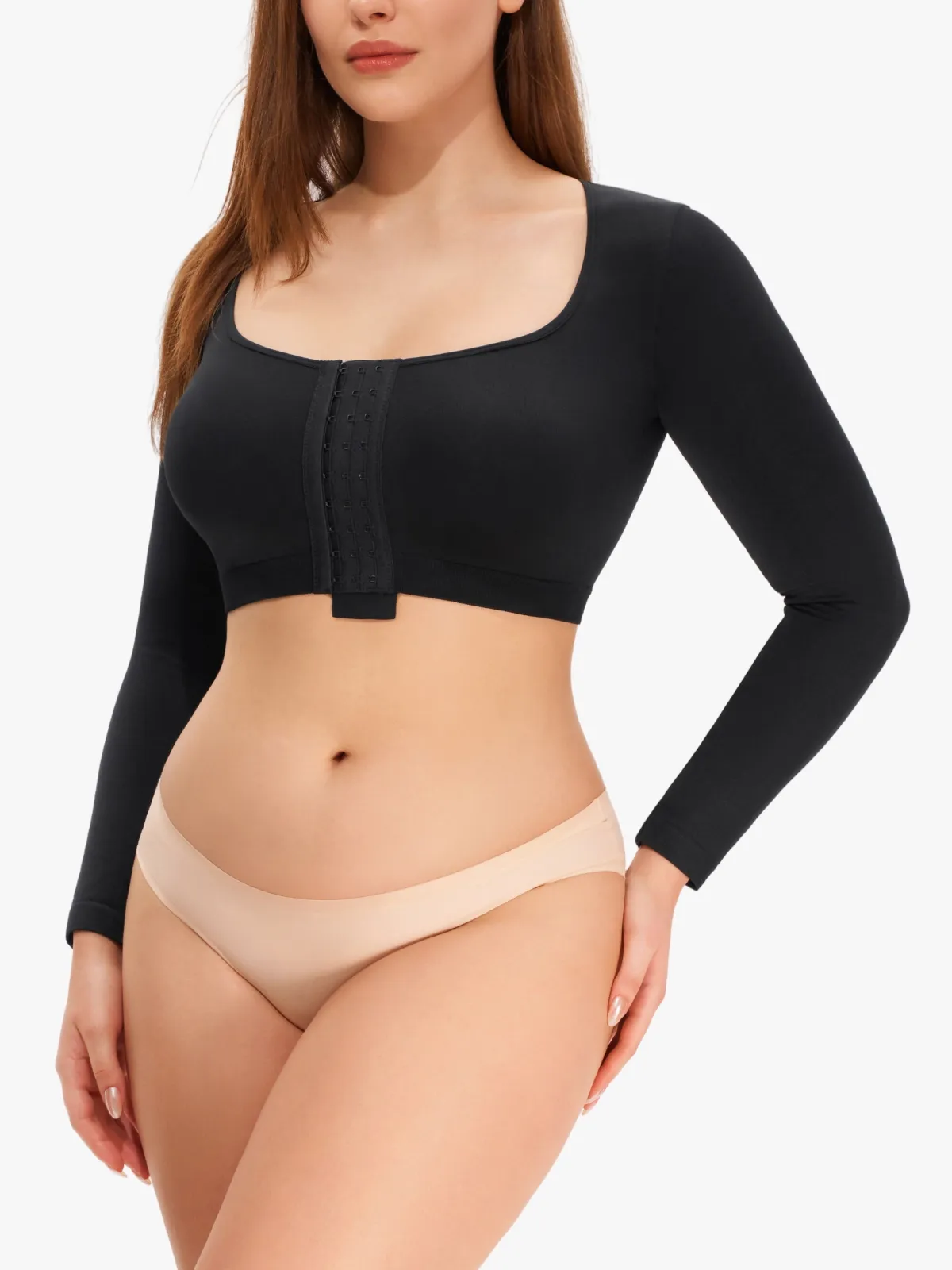 Front-Closure Arm Compression Long Sleeve Top