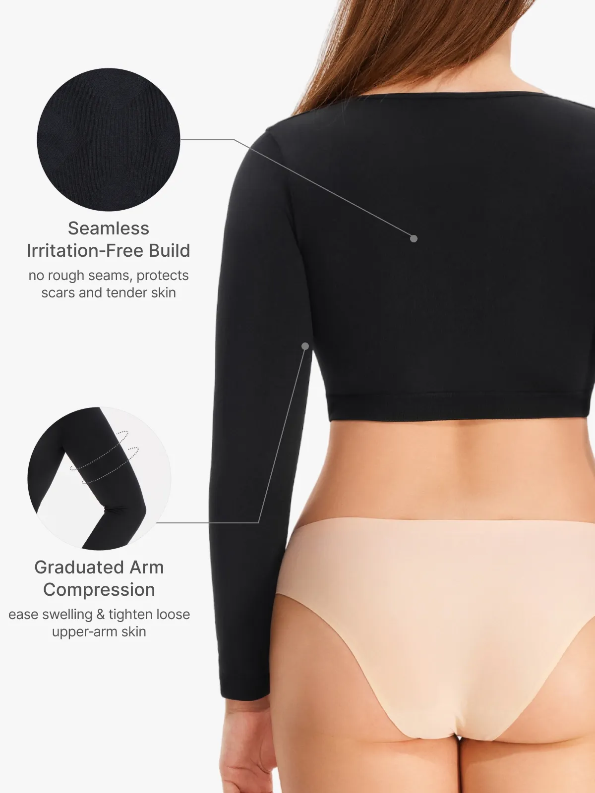 Front-Closure Arm Compression Long Sleeve Top