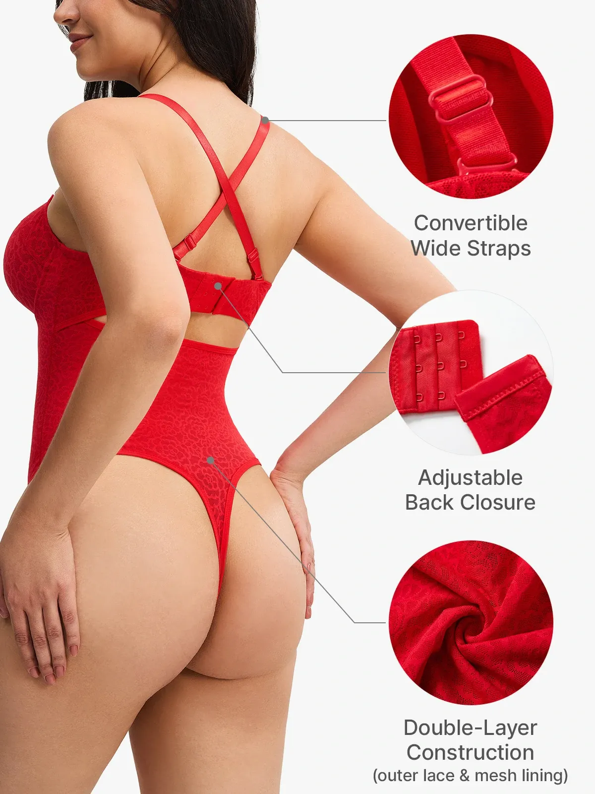 Lace Underwire Strapless Thong Bodysuit