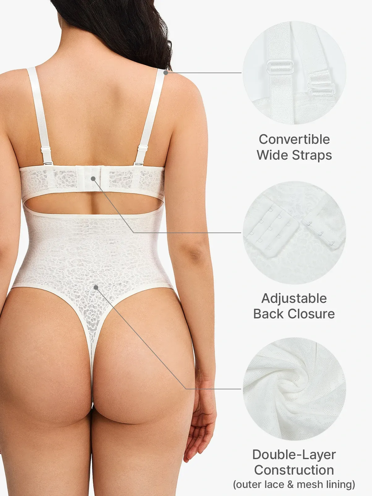 Lace Underwire Strapless Thong Bodysuit