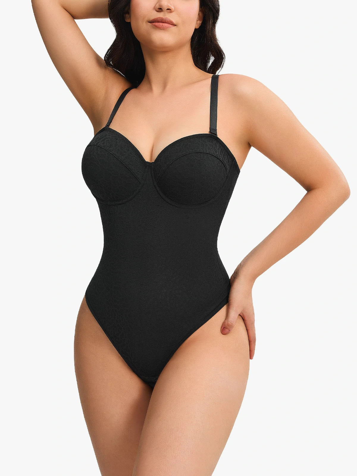 Lace Underwire Strapless Thong Bodysuit