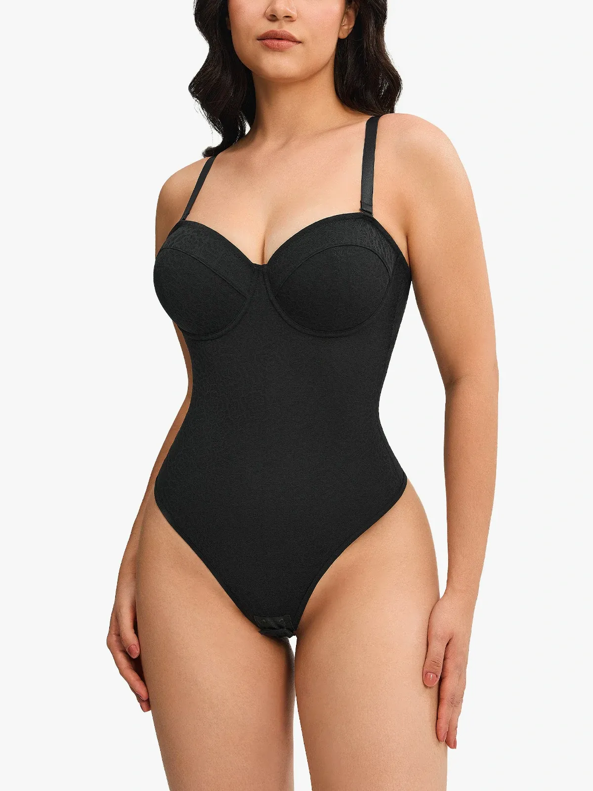Lace Underwire Strapless Thong Bodysuit