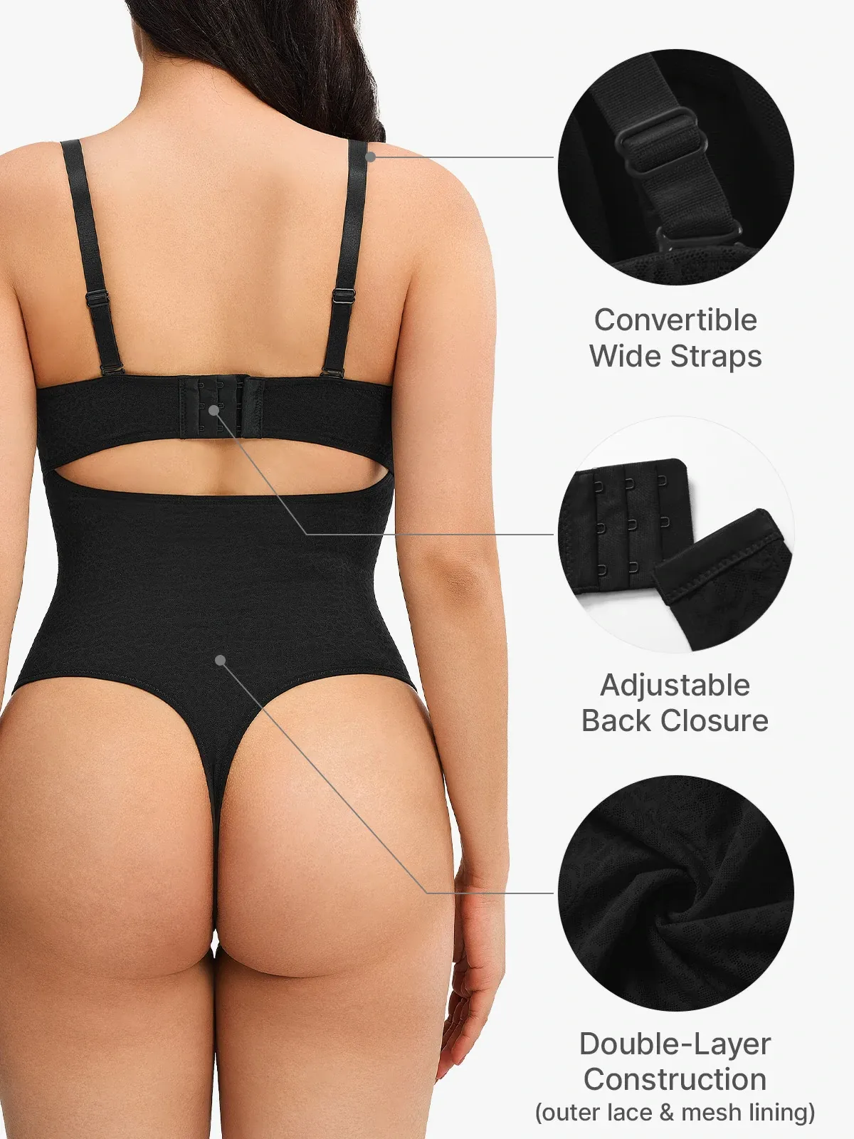 Lace Underwire Strapless Thong Bodysuit