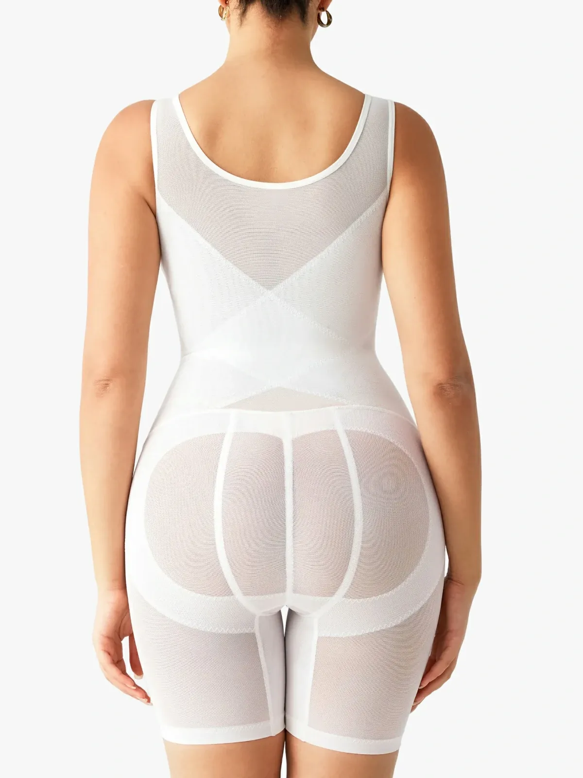 Mesh Double Smoothing Tank Mid-Thigh Bodysuit