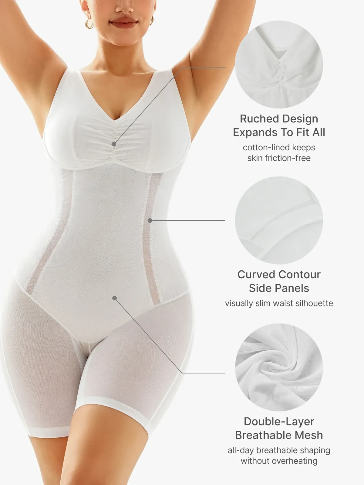 Mesh Double Smoothing Tank Mid-Thigh Bodysuit