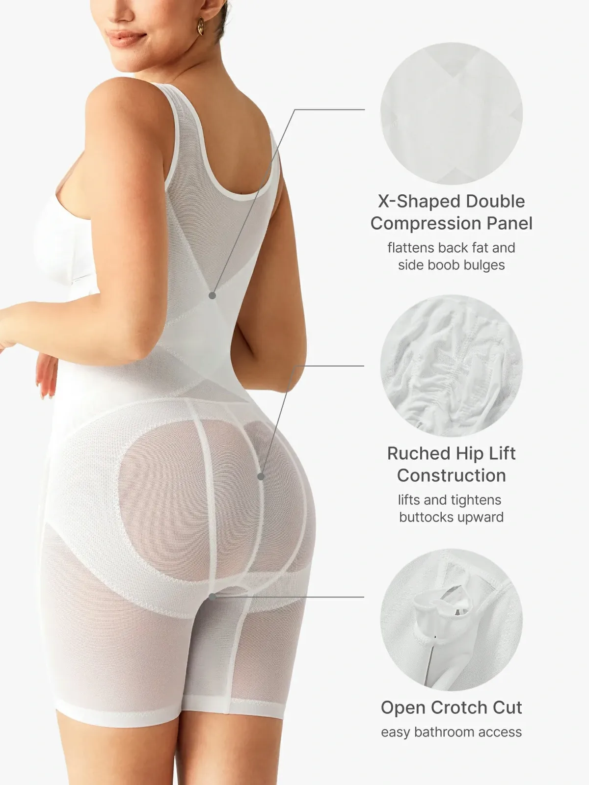 Mesh Double Smoothing Tank Mid-Thigh Bodysuit