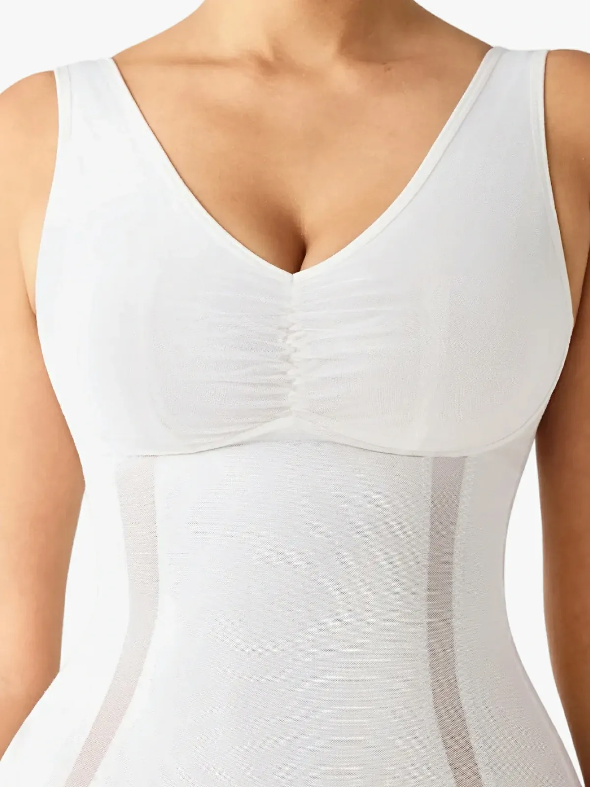 Mesh Double Smoothing Tank Mid-Thigh Bodysuit