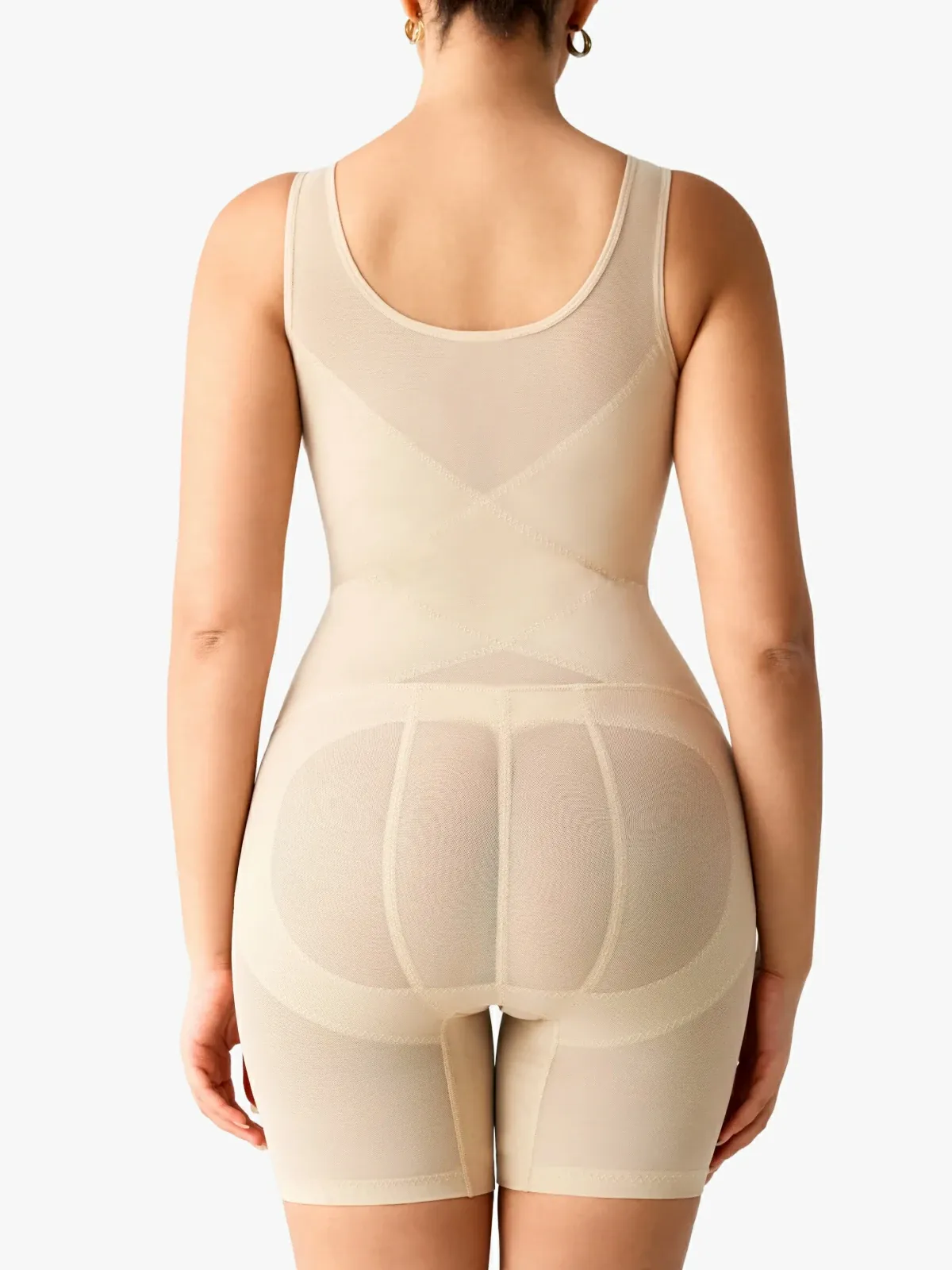 Mesh Double Smoothing Tank Mid-Thigh Bodysuit