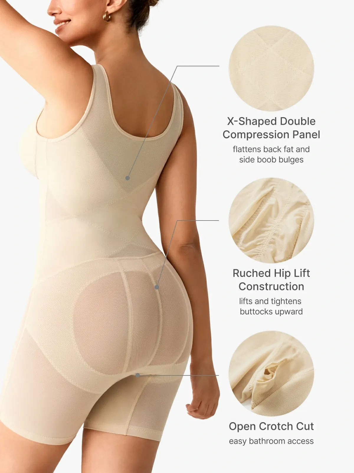 Mesh Double Smoothing Tank Mid-Thigh Bodysuit