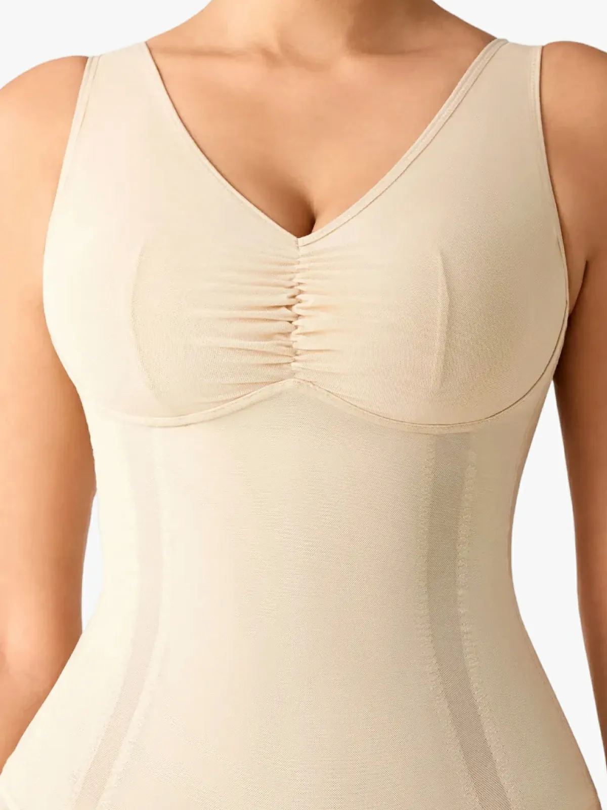 Mesh Double Smoothing Tank Mid-Thigh Bodysuit