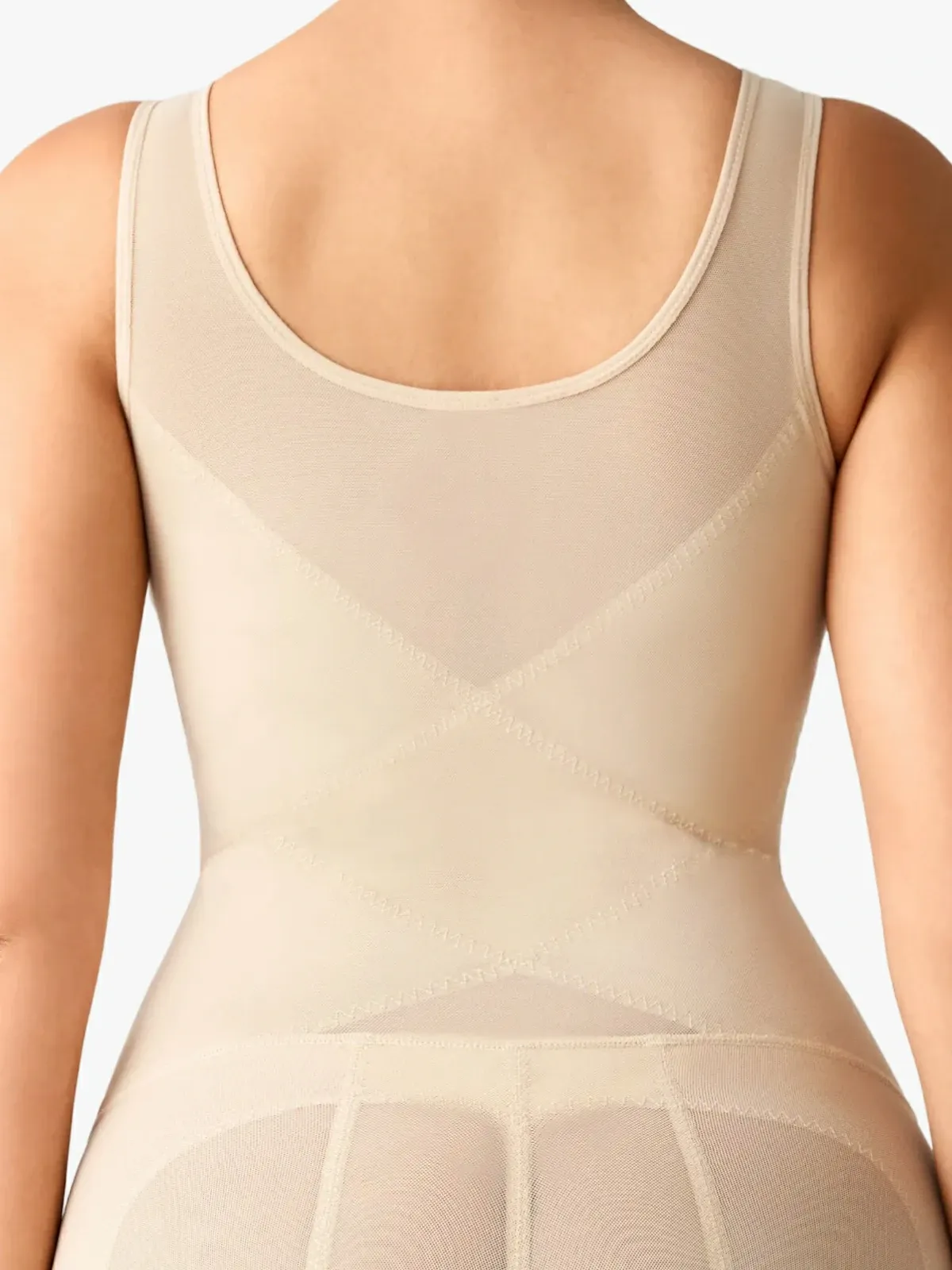Mesh Double Smoothing Tank Mid-Thigh Bodysuit