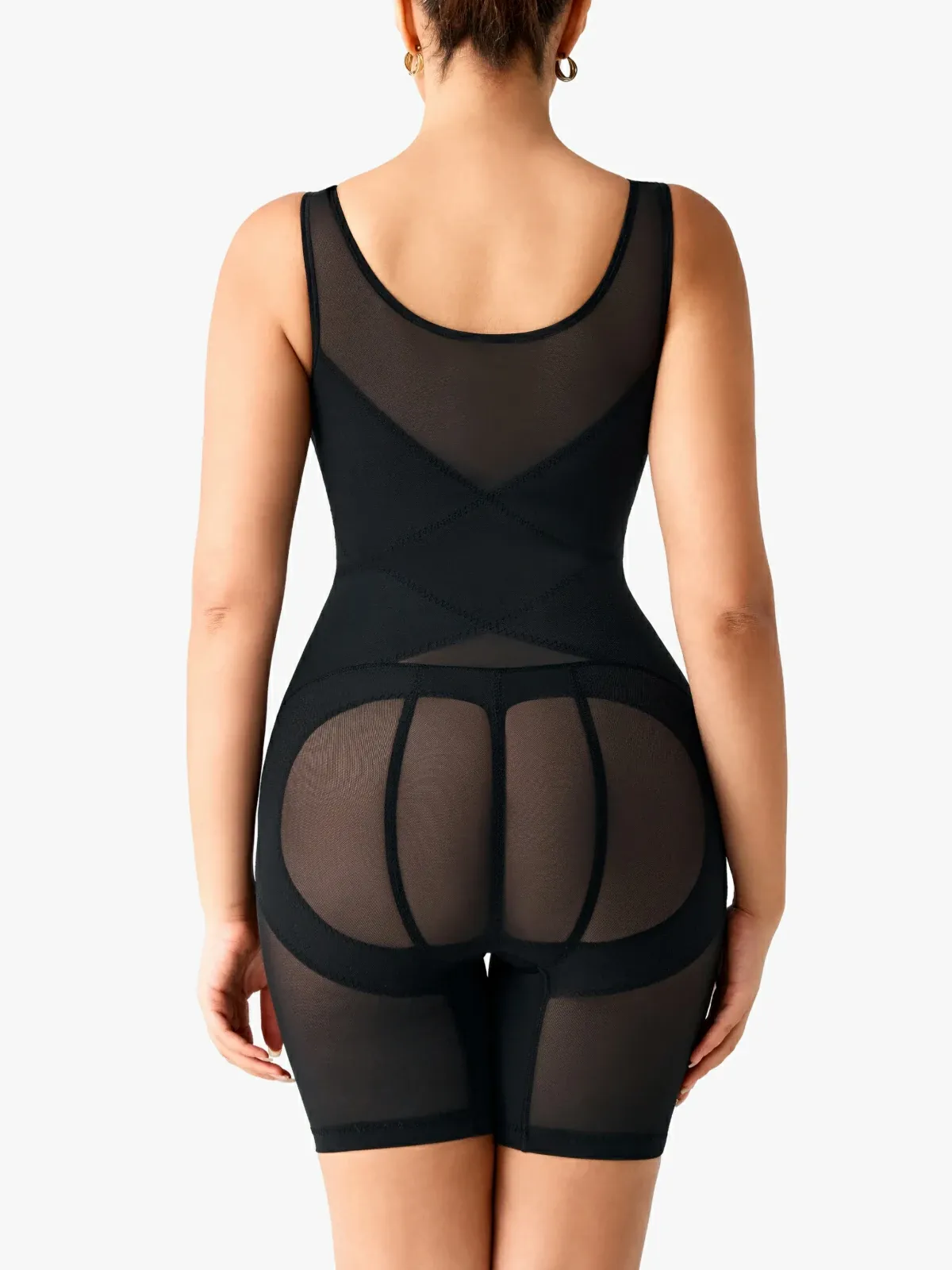Mesh Double Smoothing Tank Mid-Thigh Bodysuit
