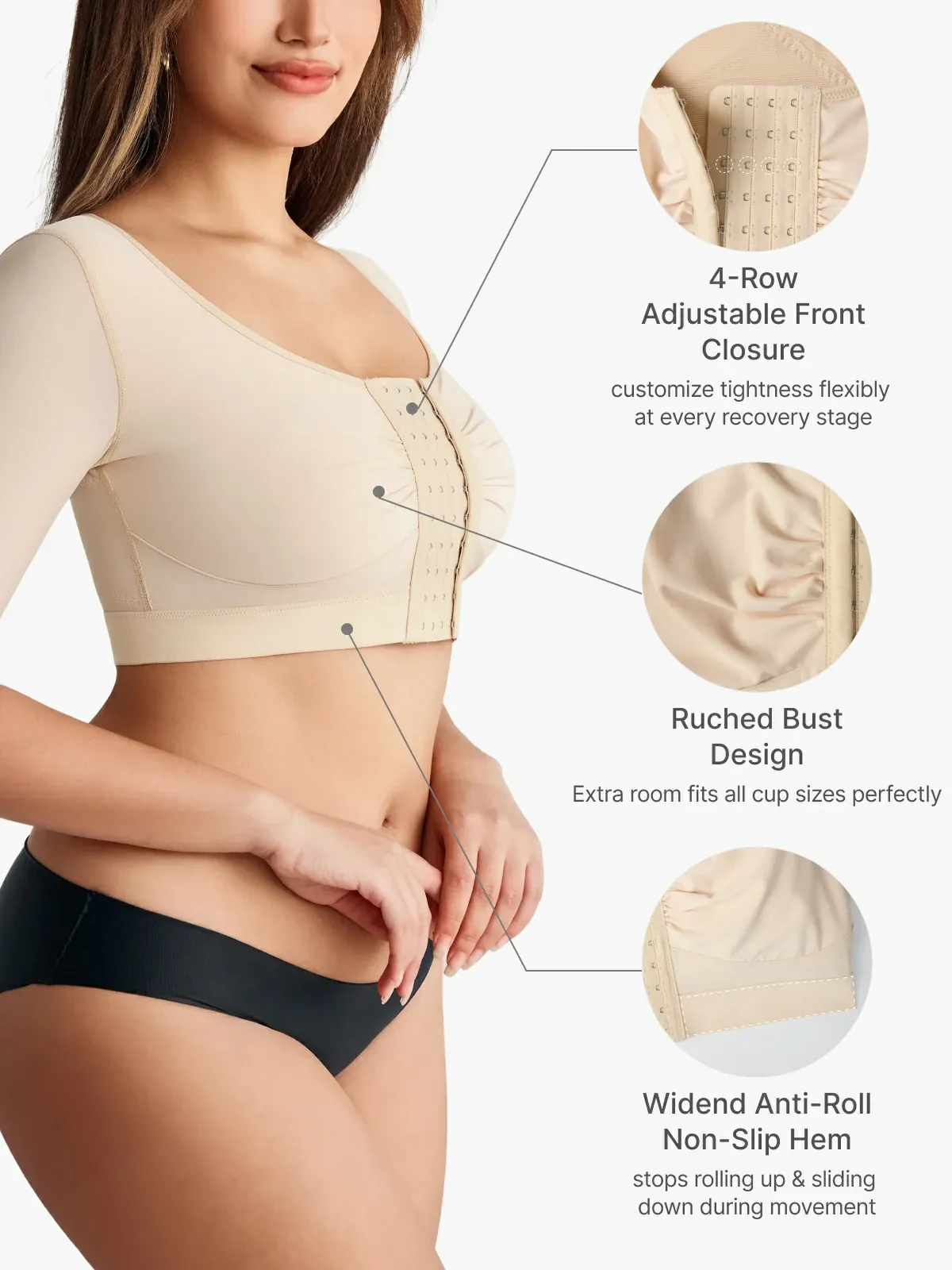 Front Closure Arm Shaping Post Surgery Recovery Top