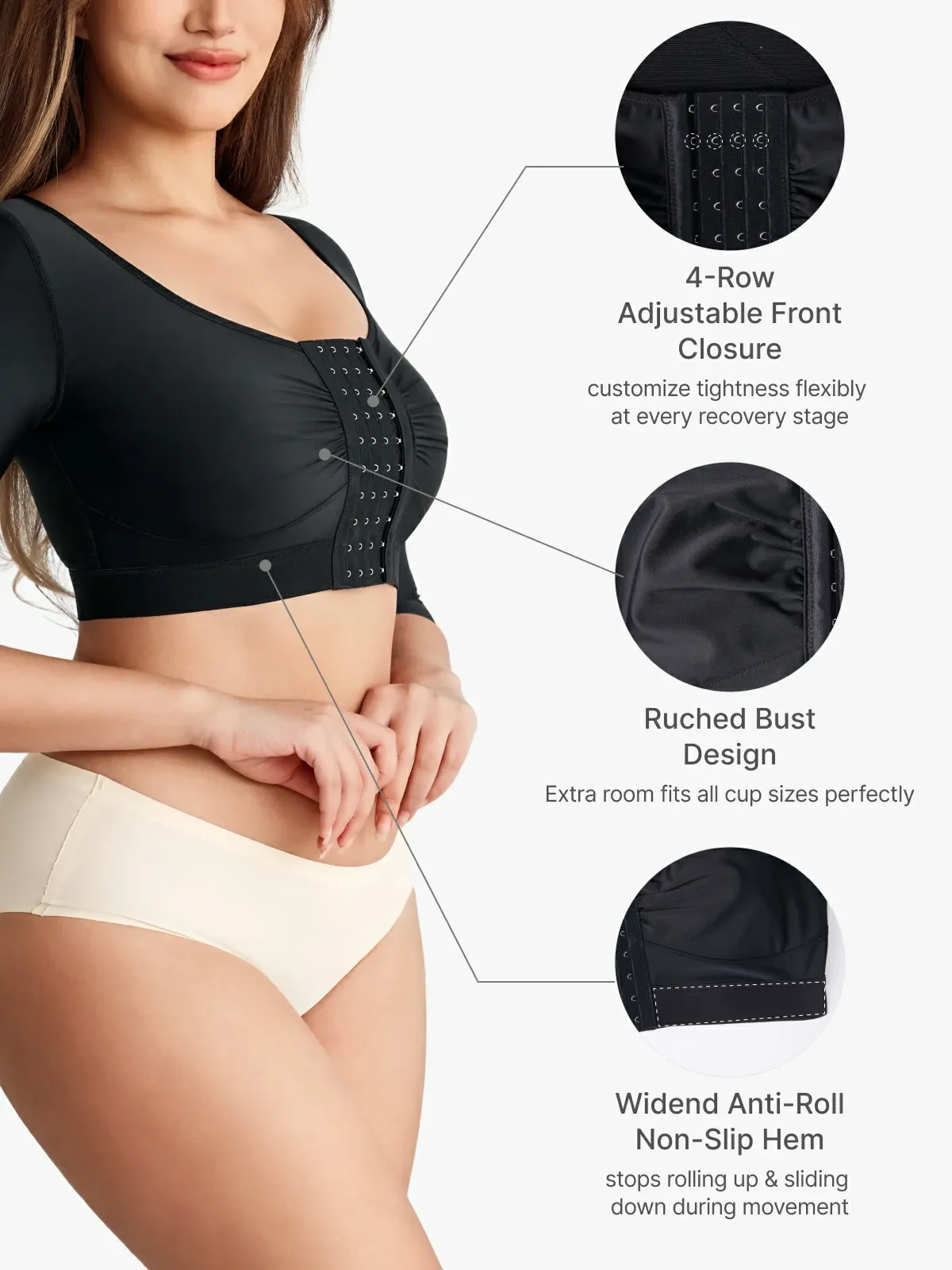 Front Closure Arm Shaping Post Surgery Recovery Top