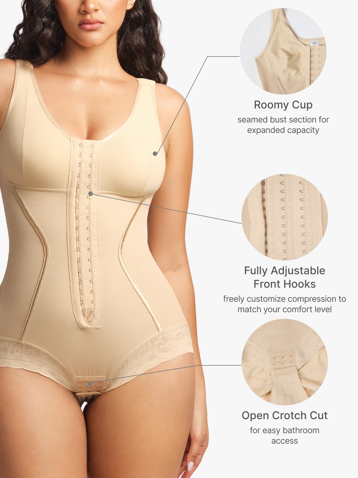 Mesh Adjustment Tummy Control Brife Bodysuit